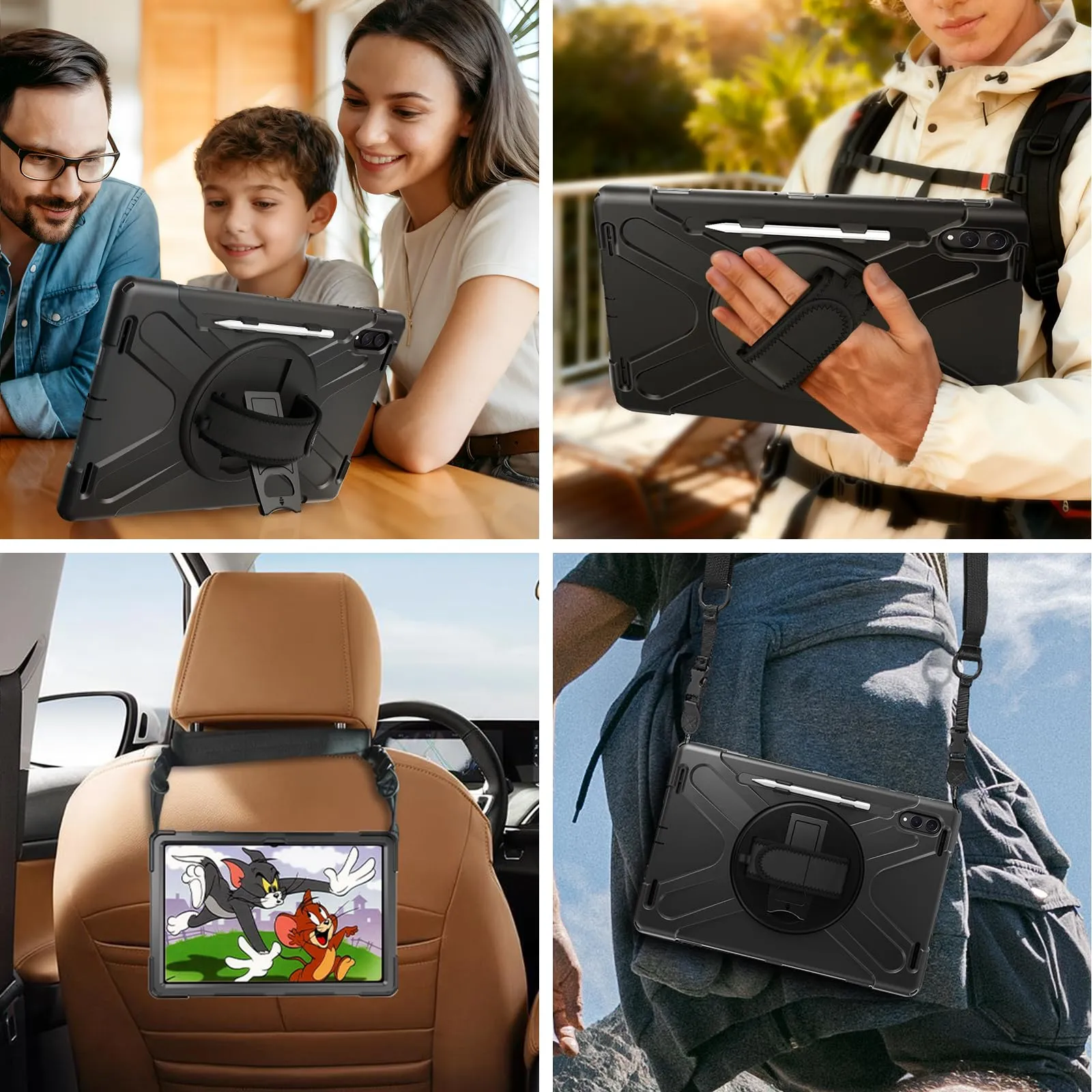 Gerutek Cover per Samsung Galaxy Tab S12 Ultra/ S11 Ultra 14.6'', Nero - immagine 7