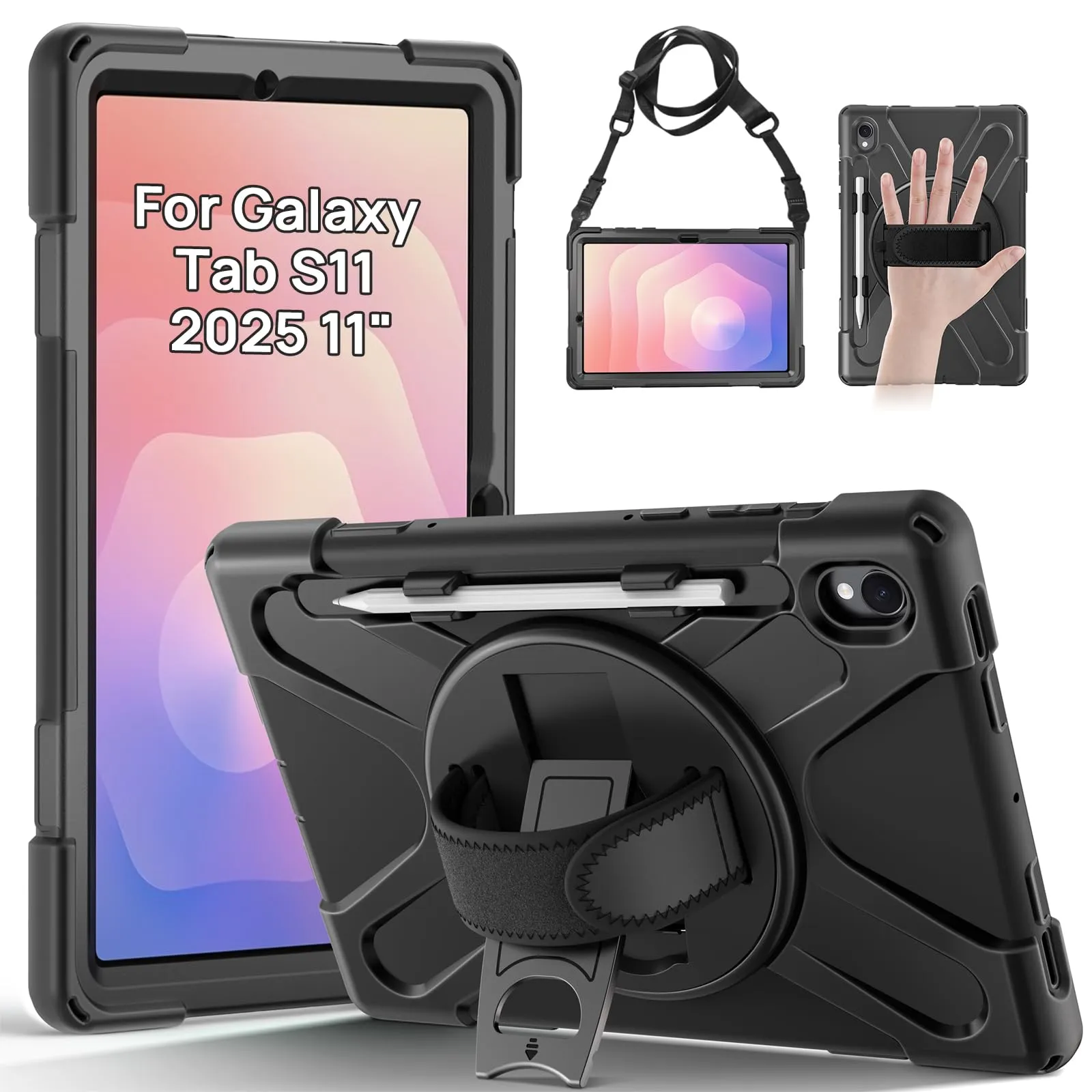Gerutek Cover per Samsung Galaxy Tab S11 11 Pollici 2025, Nero - immagine 1