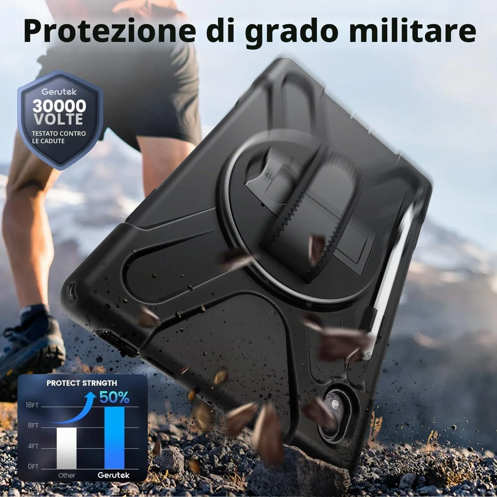 Gerutek Cover per Samsung Galaxy Tab S11 11 Pollici 2025, Nero - immagine 4