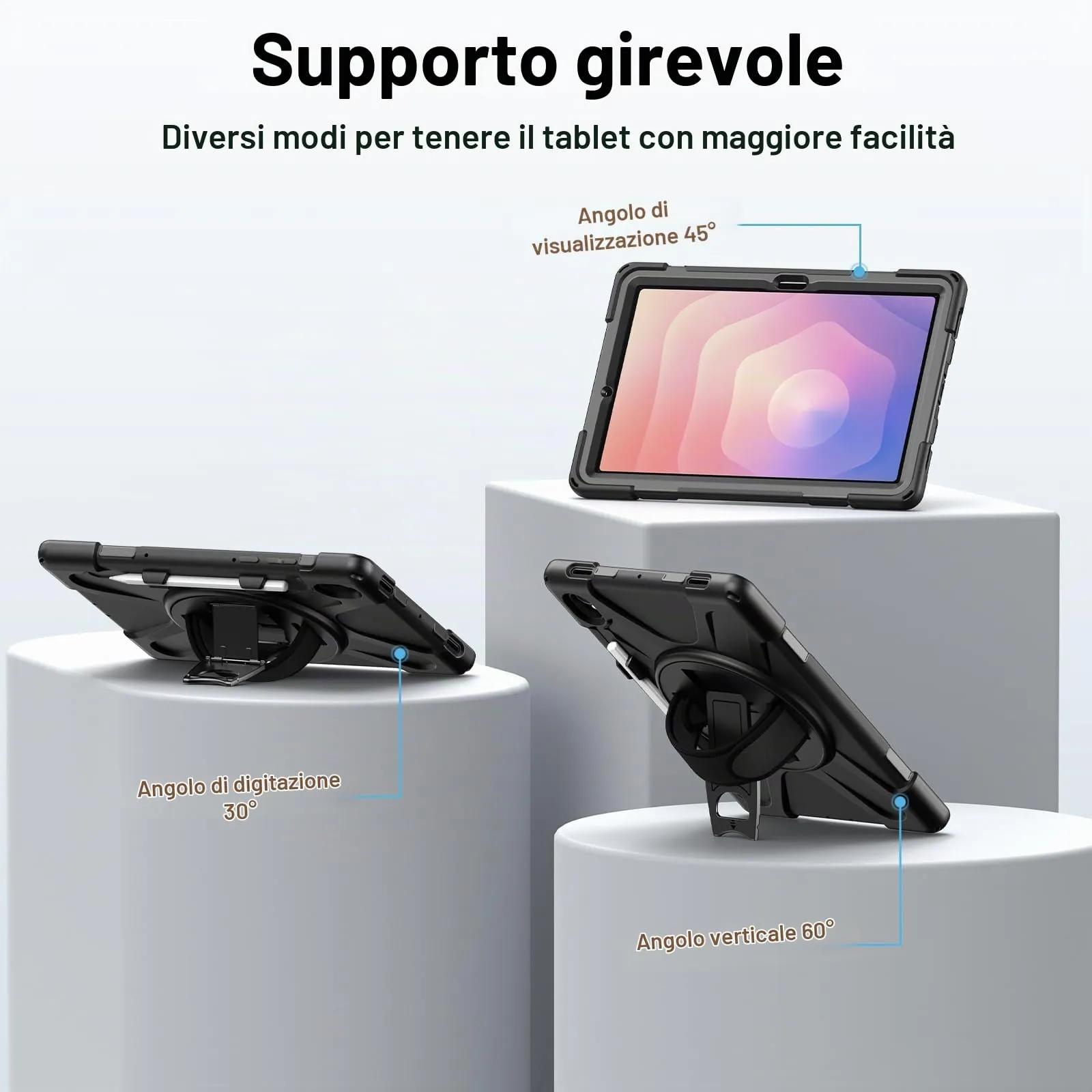 Gerutek Cover per Samsung Galaxy Tab S11 11 Pollici 2025, Nero - immagine 5