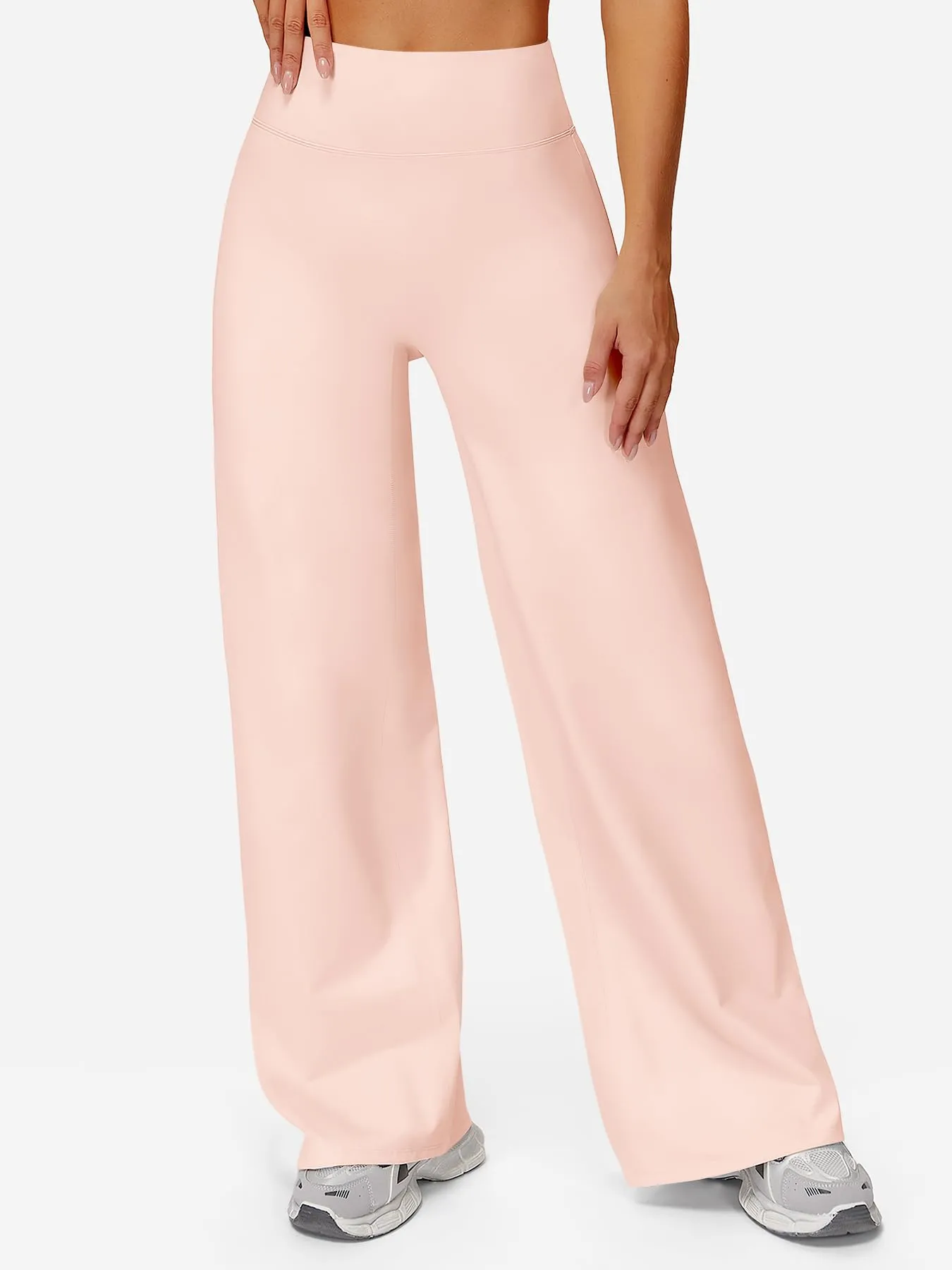 ZAAYO - Pantaloni da yoga senza cuciture da donna, leggings dritti a vita alta, leggings a zampa sportivi da yoga, leggings da donna opachi, pantaloni a sigaretta, S - immagine 2