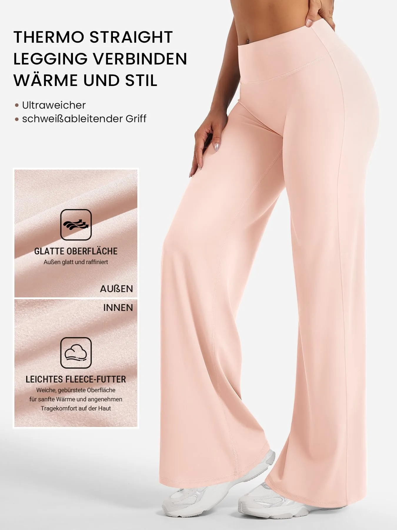 Zaayo Leggings senza cuciture da donna a vita alta con taglio dritto e svasato, leggings yoga sportivi, leggings da palestra, leggings da yoga - regolari/lunghi/extra lunghi, M - immagine 5