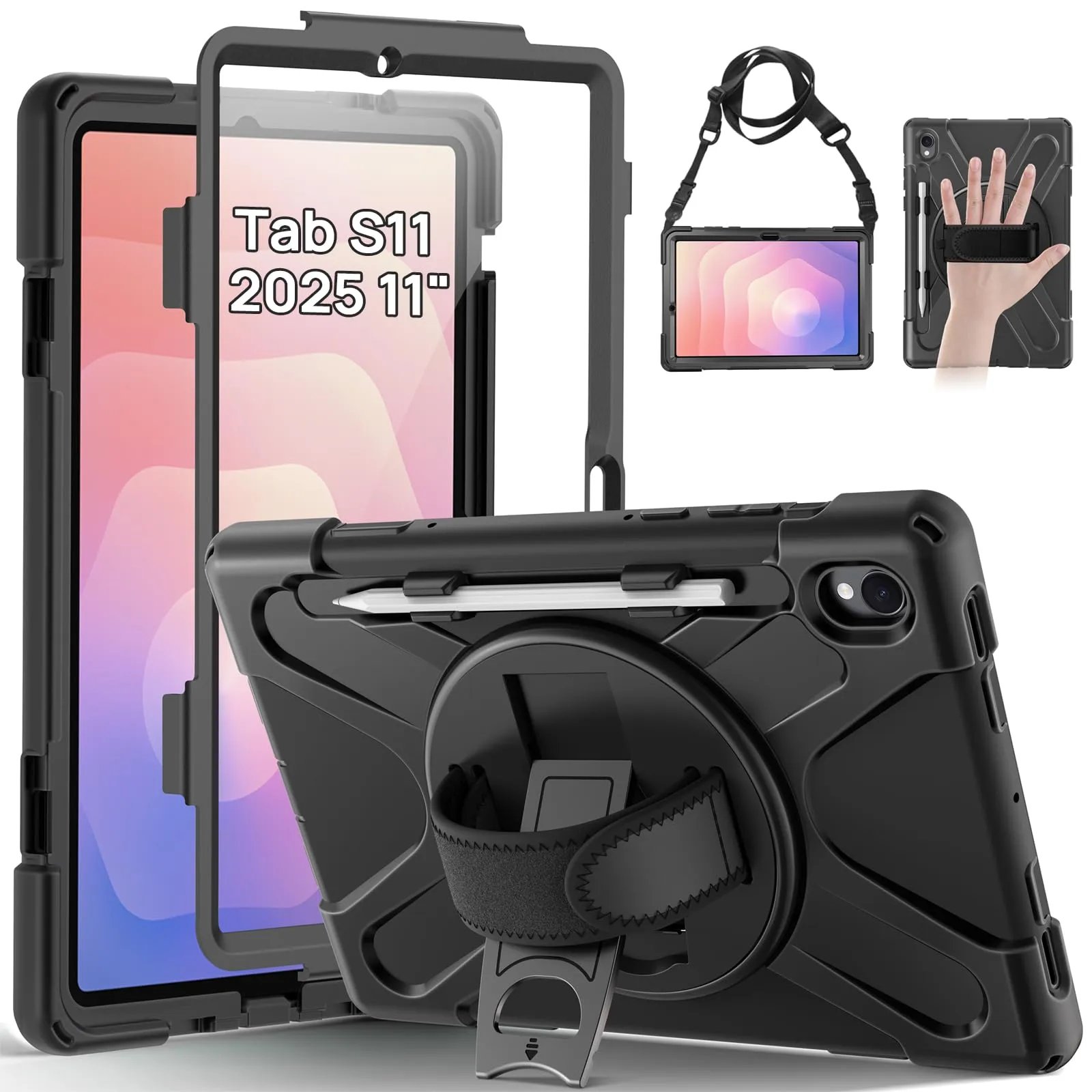 Gerutek Cover per Samsung Galaxy Tab S11 11 Pollici 2025, Nero - immagine 1