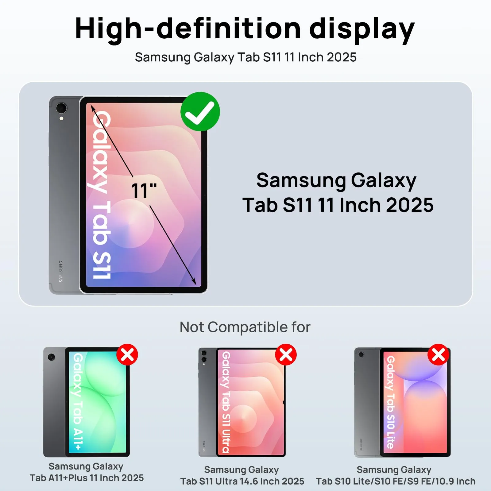Gerutek Cover per Samsung Galaxy Tab S11 11 Pollici 2025, Nero - immagine 2