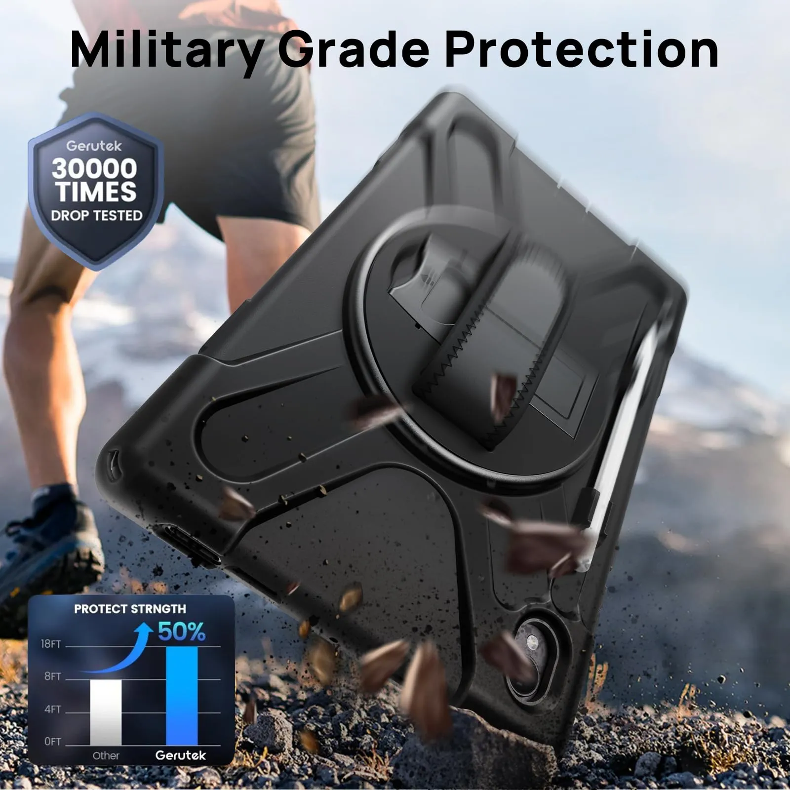 Gerutek Cover per Samsung Galaxy Tab S11 11 Pollici 2025, Nero - immagine 4