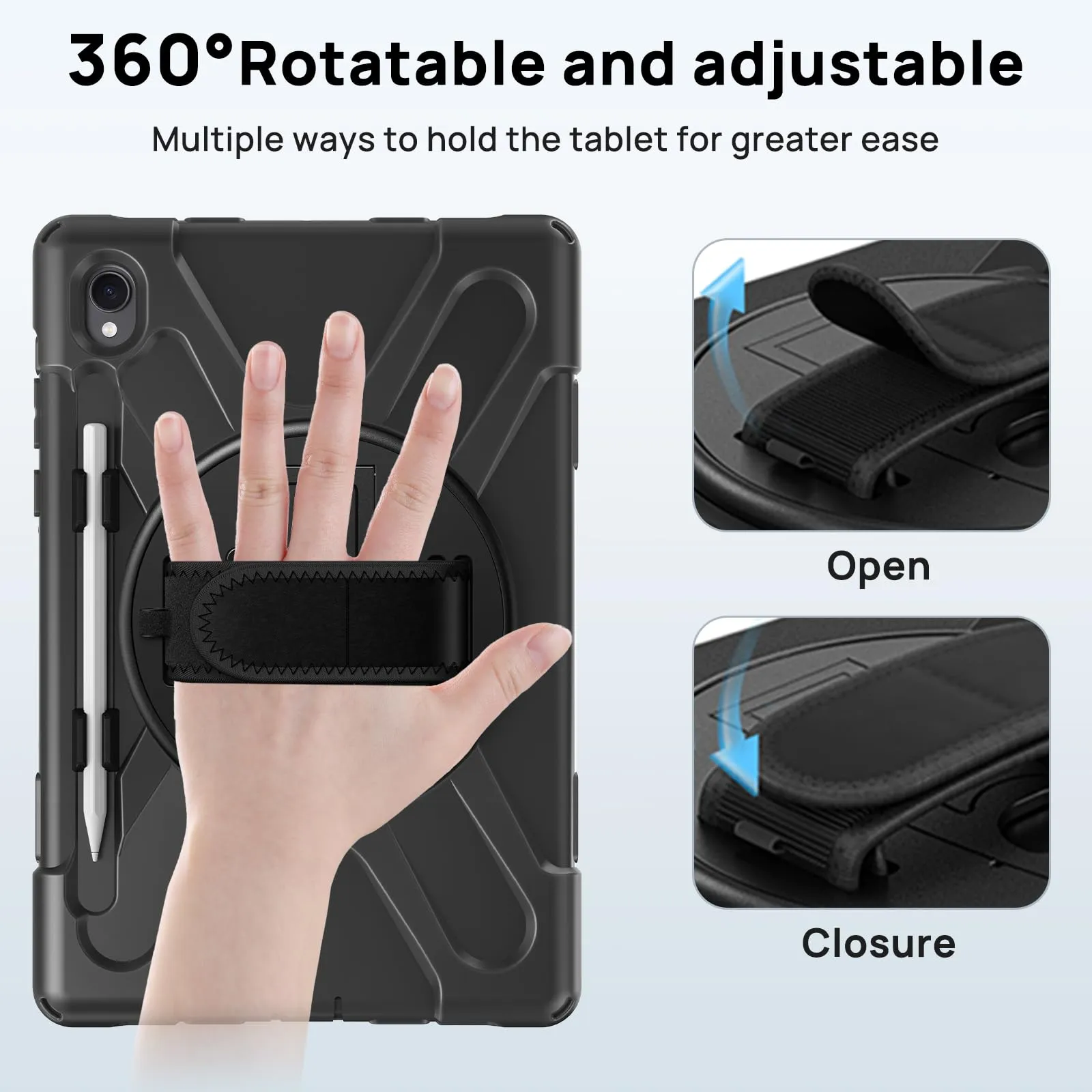 Gerutek Cover per Samsung Galaxy Tab S11 11 Pollici 2025, Nero - immagine 6