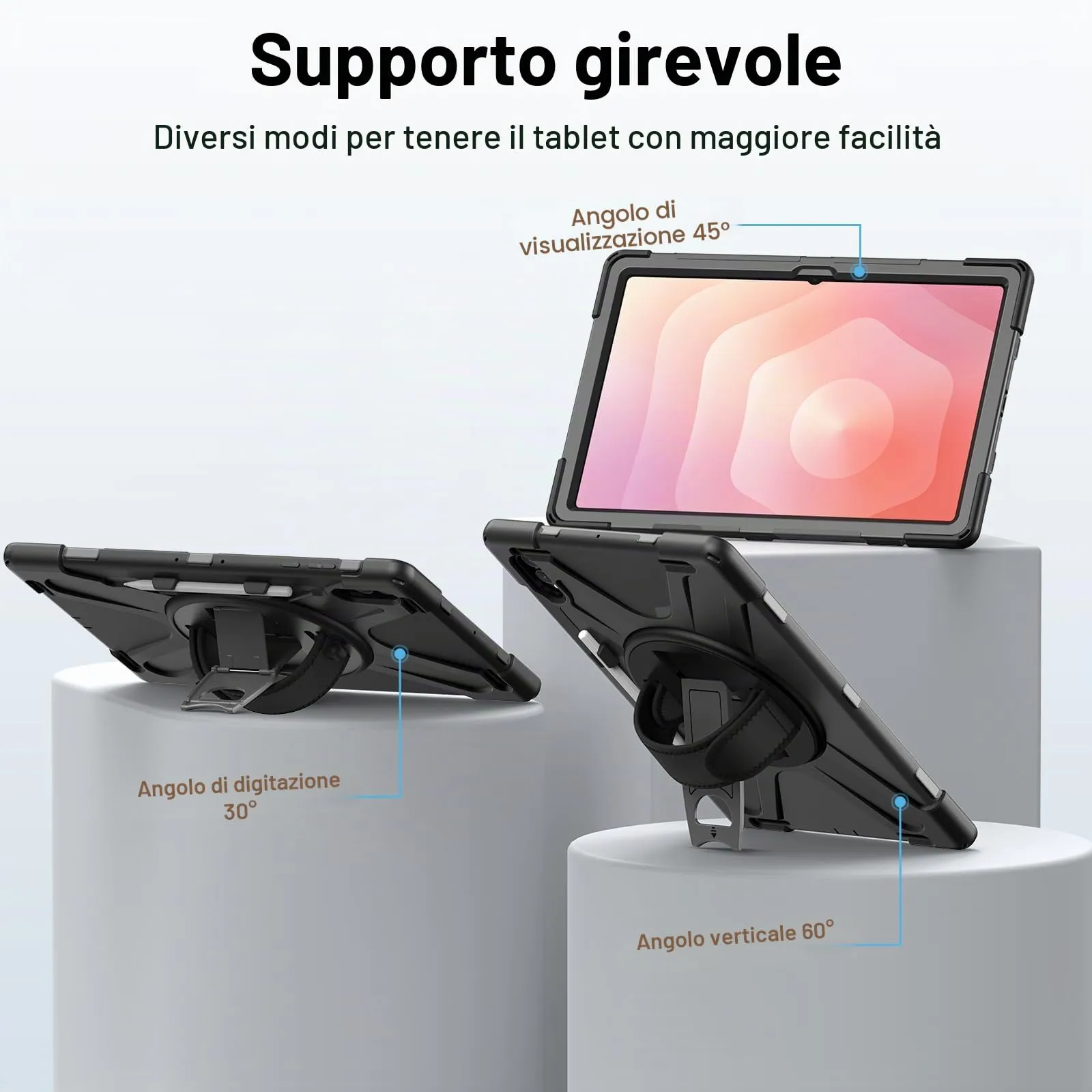 Gerutek Cover per Samsung Galaxy Tab S12 Ultra/ S11 Ultra 14.6'', Nero - immagine 5