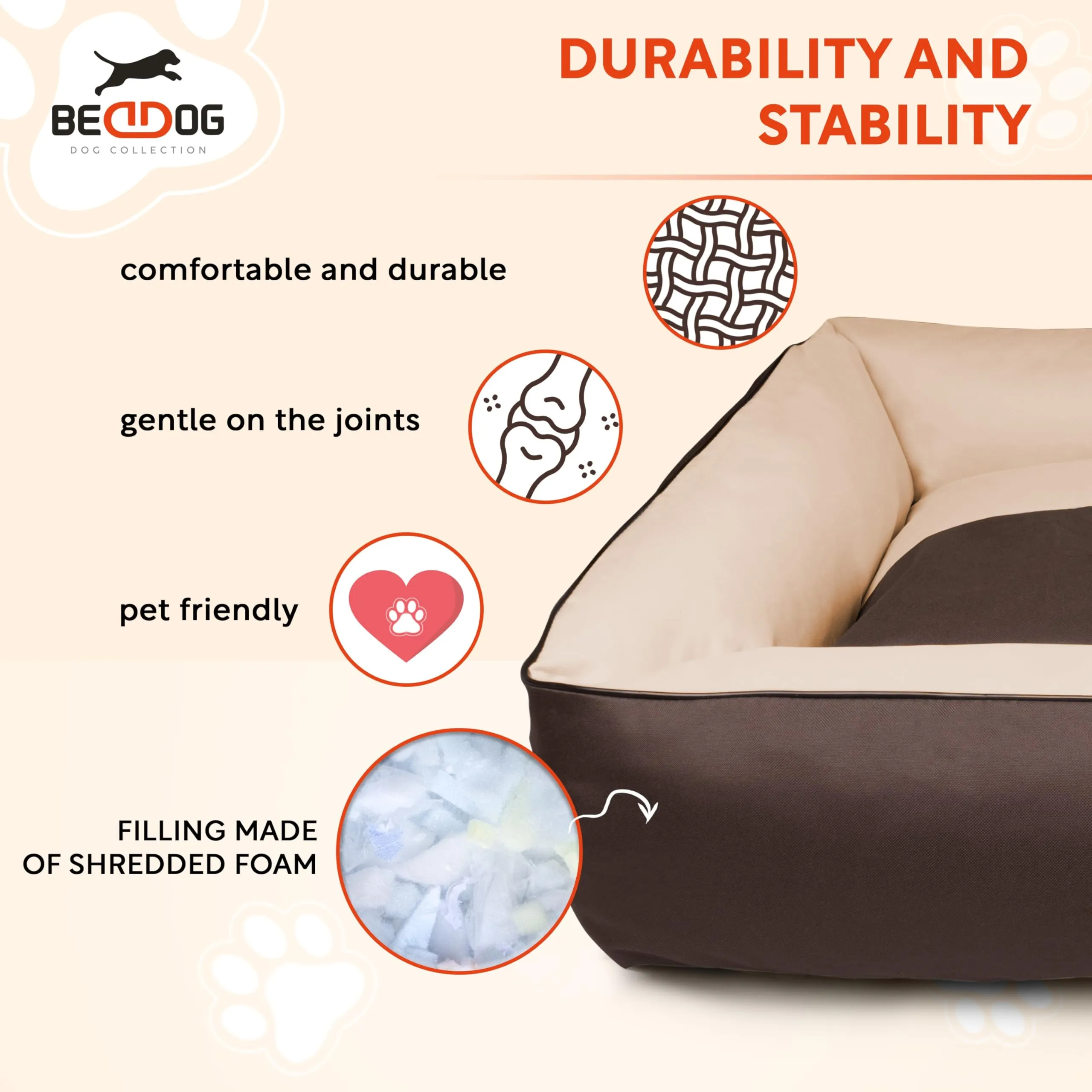 BedDog Cuccia per cani S - Cuscino - Divano - Copertina Rimovibile e Lavabile, Cani Piccola - immagine 8