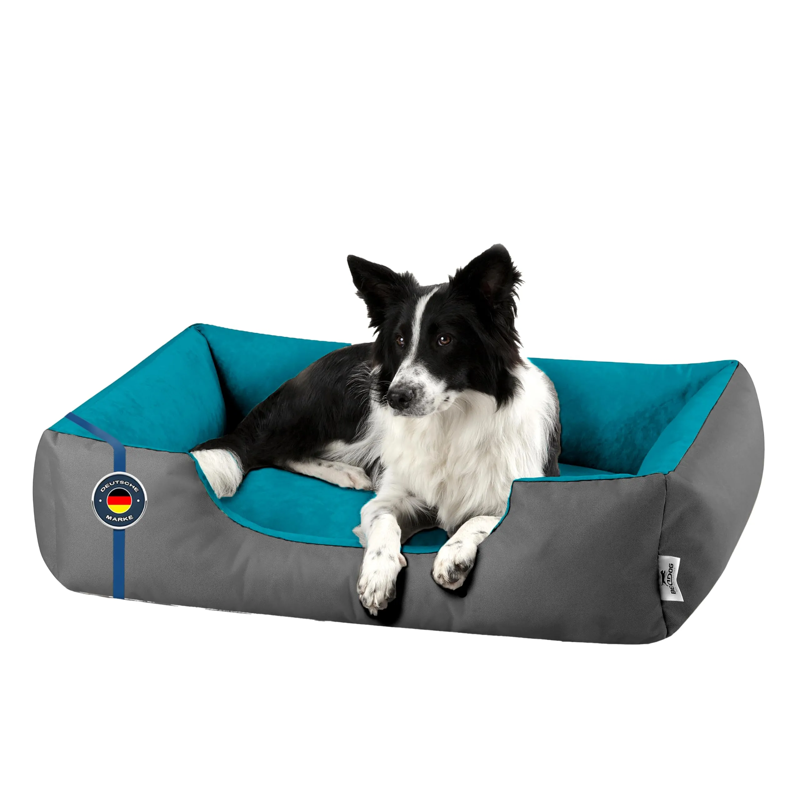 BedDog® Lupi Letto per Cane/Gatto Cuccia S Fino a XXXL, 24 Colori a Scelta, Cuscino per Cane, Divano per Cane, Cestino per Cane, Grigio/Blu XL - immagine 1