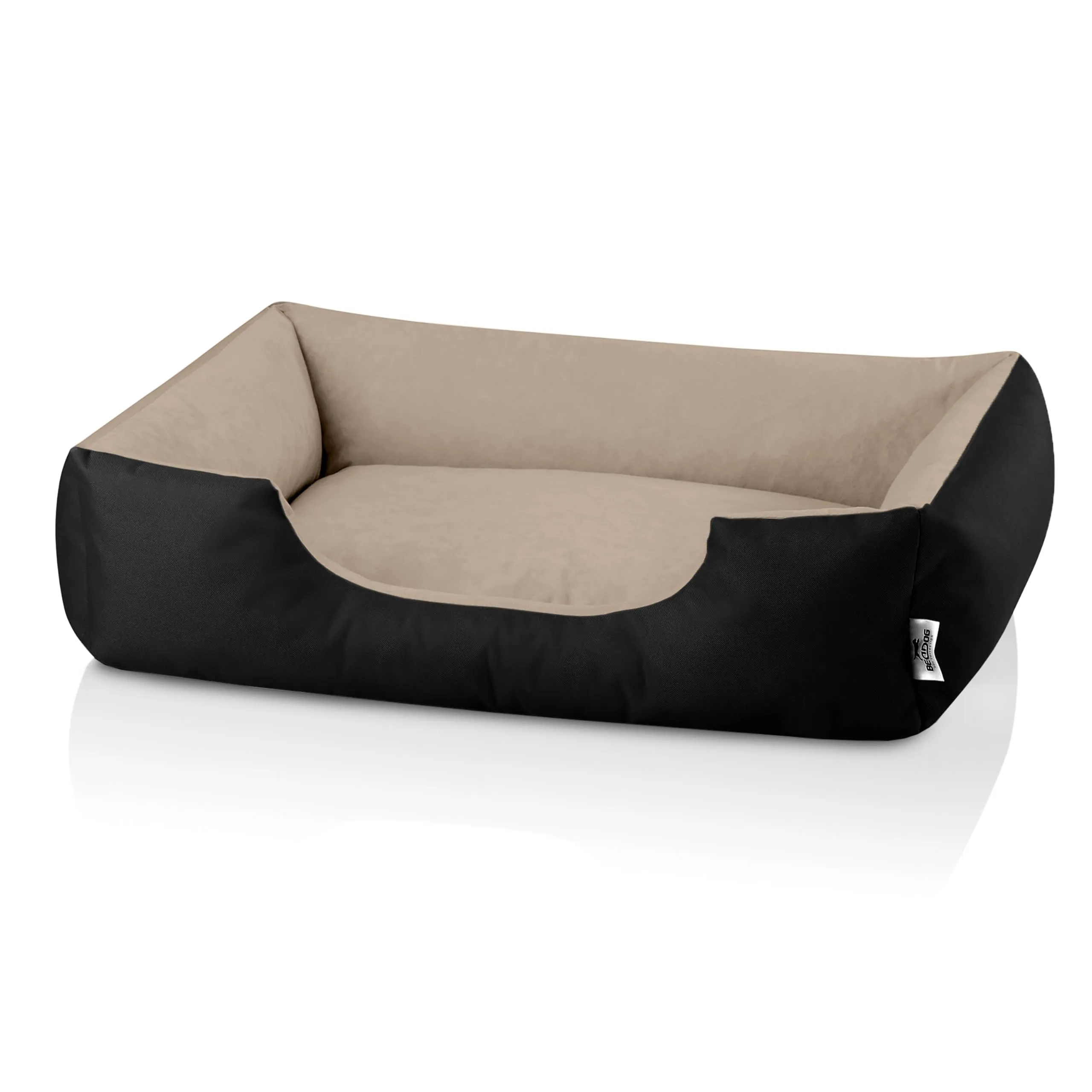 BedDog® Lupi Letto per Cane/Gatto Cuccia S Fino a XXXL, 24 Colori a Scelta, Cuscino per Cane, Divano per Cane, Cestino per Cane, Nero/Beige L - immagine 2