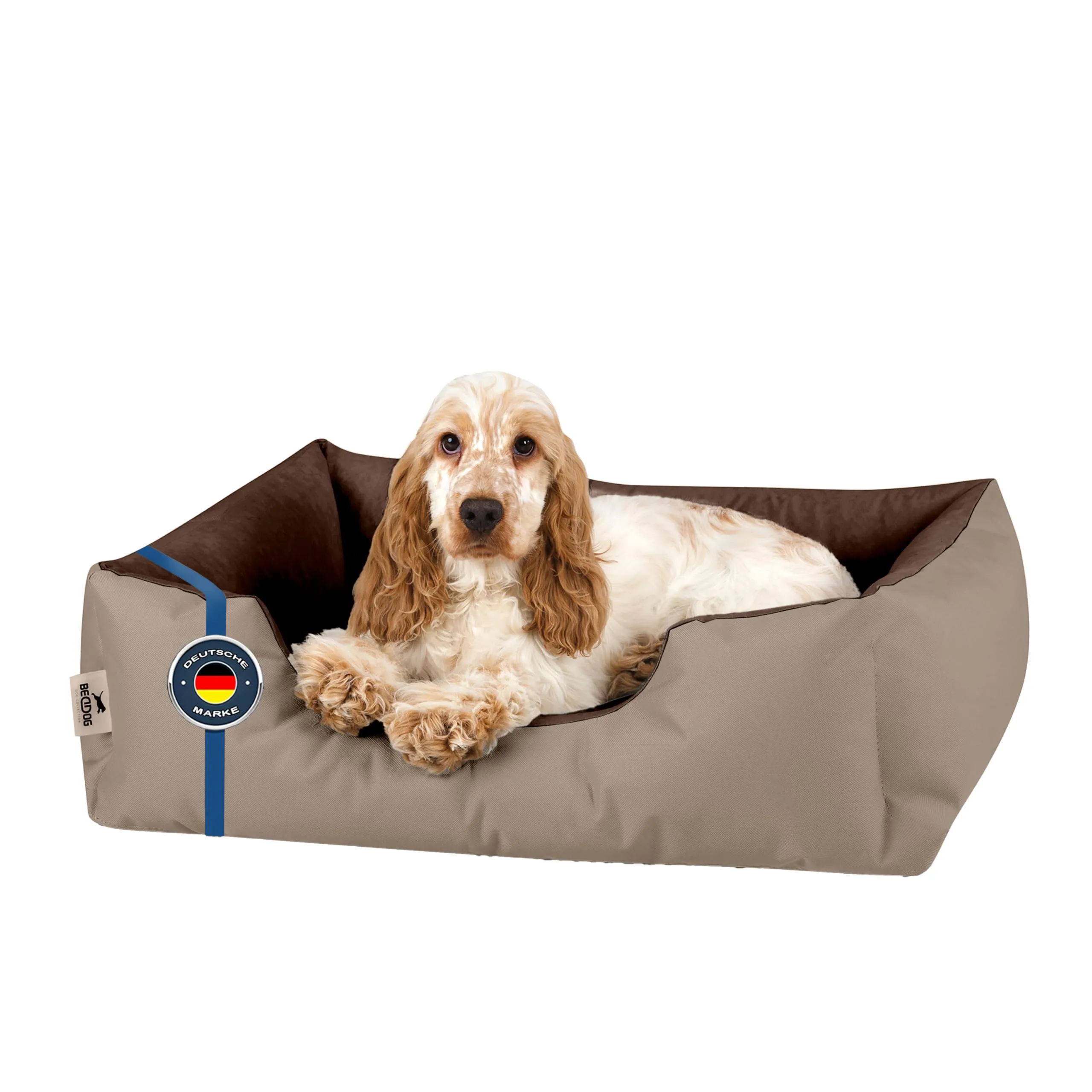 BedDog® Lupi Letto per Cane/Gatto Cuccia S Fino a XXXL, 24 Colori a Scelta, Cuscino per Cane, Divano per Cane, Cestino per Cane, Beige/Marrone M - immagine 1