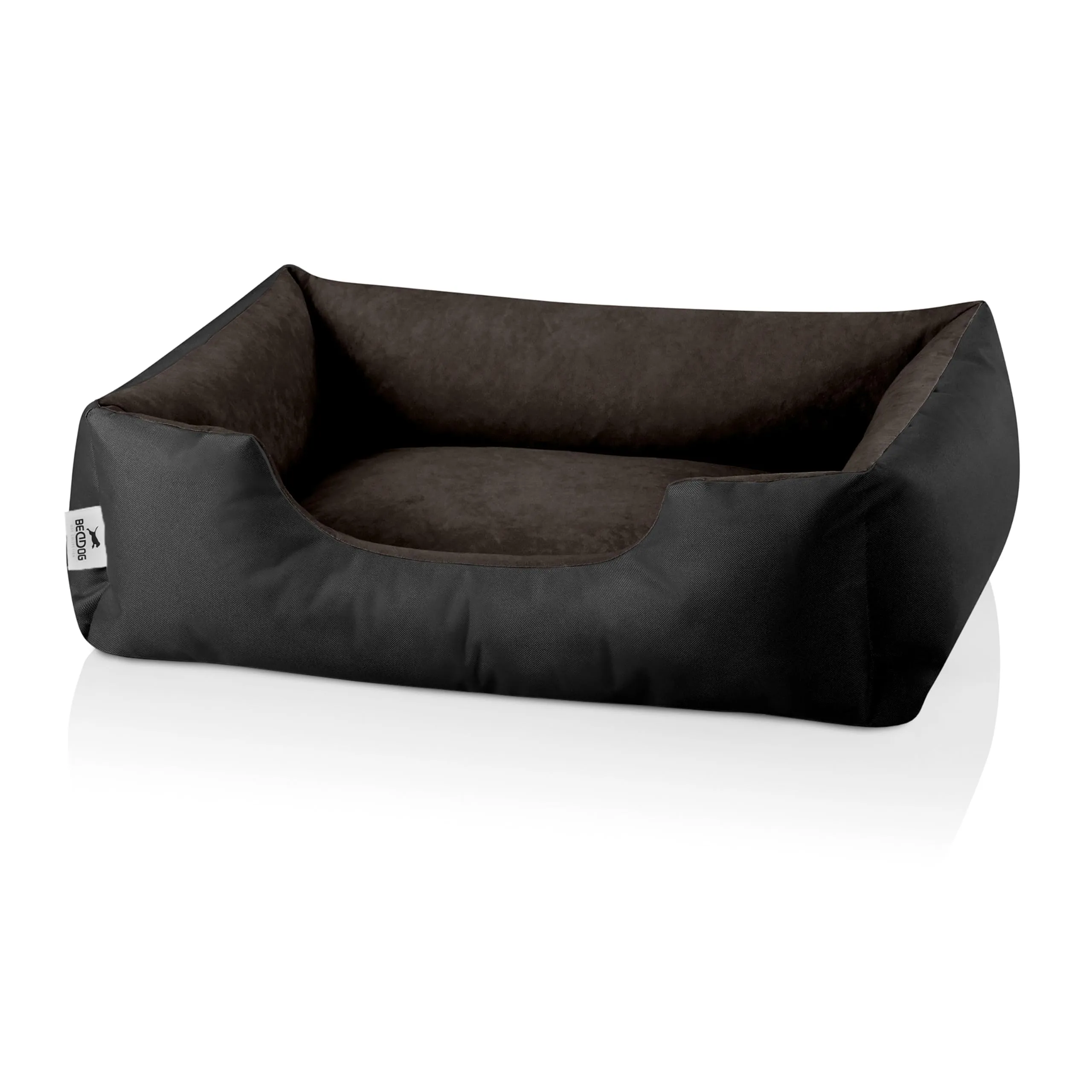 BedDog Cuccia per cani LUPI, cuscino per cani con rivestimento rimovibile, lavabile, per cani di piccola taglia, S, nero-marrone - immagine 1