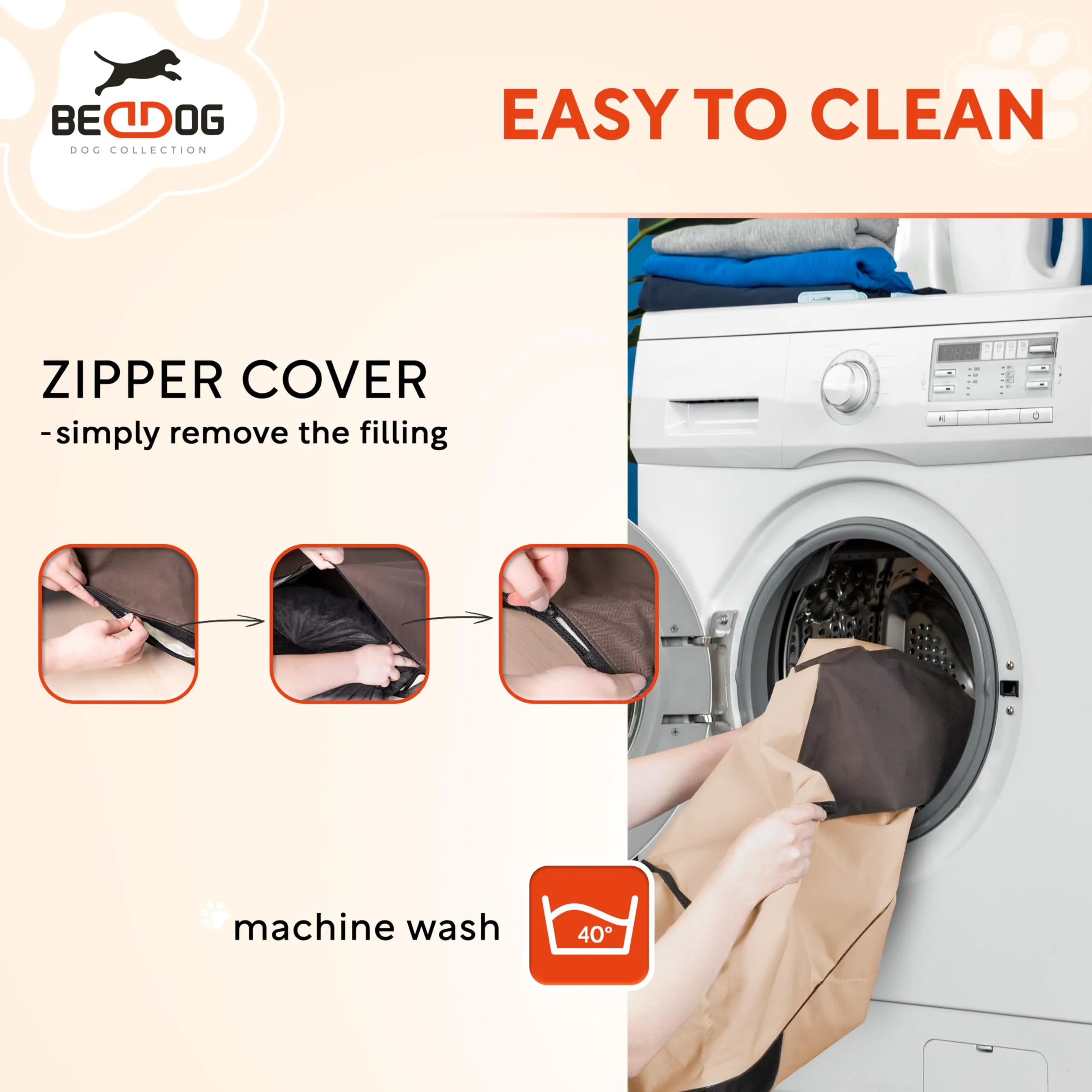 BedDog Cuccia per cani S - Cuscino - Divano - Copertina Rimovibile e Lavabile, Cani Piccola - immagine 9