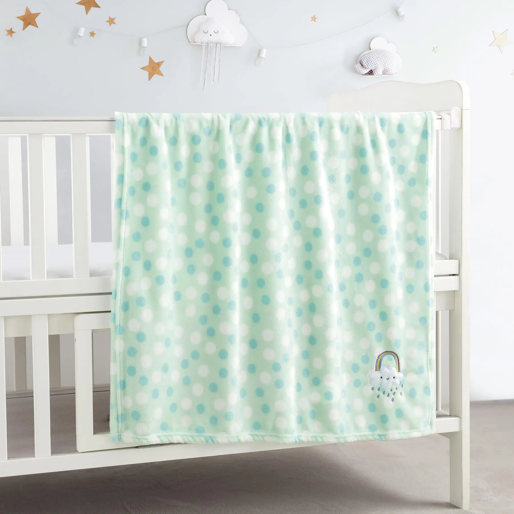 CREVENT Leggero Fuzzy Fluffy Caldo Peluche Coperta Del Bambino per Neonato Unisex Culla Culla Passeggino (75cmX100cm Verde Arcobaleno) - immagine 2
