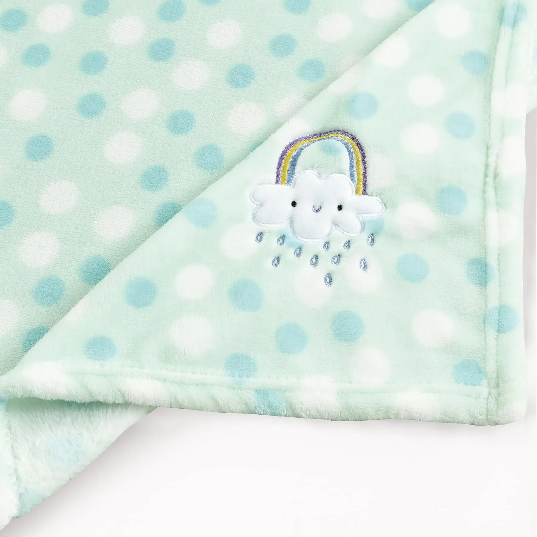 CREVENT Leggero Fuzzy Fluffy Caldo Peluche Coperta Del Bambino per Neonato Unisex Culla Culla Passeggino (75cmX100cm Verde Arcobaleno) - immagine 4