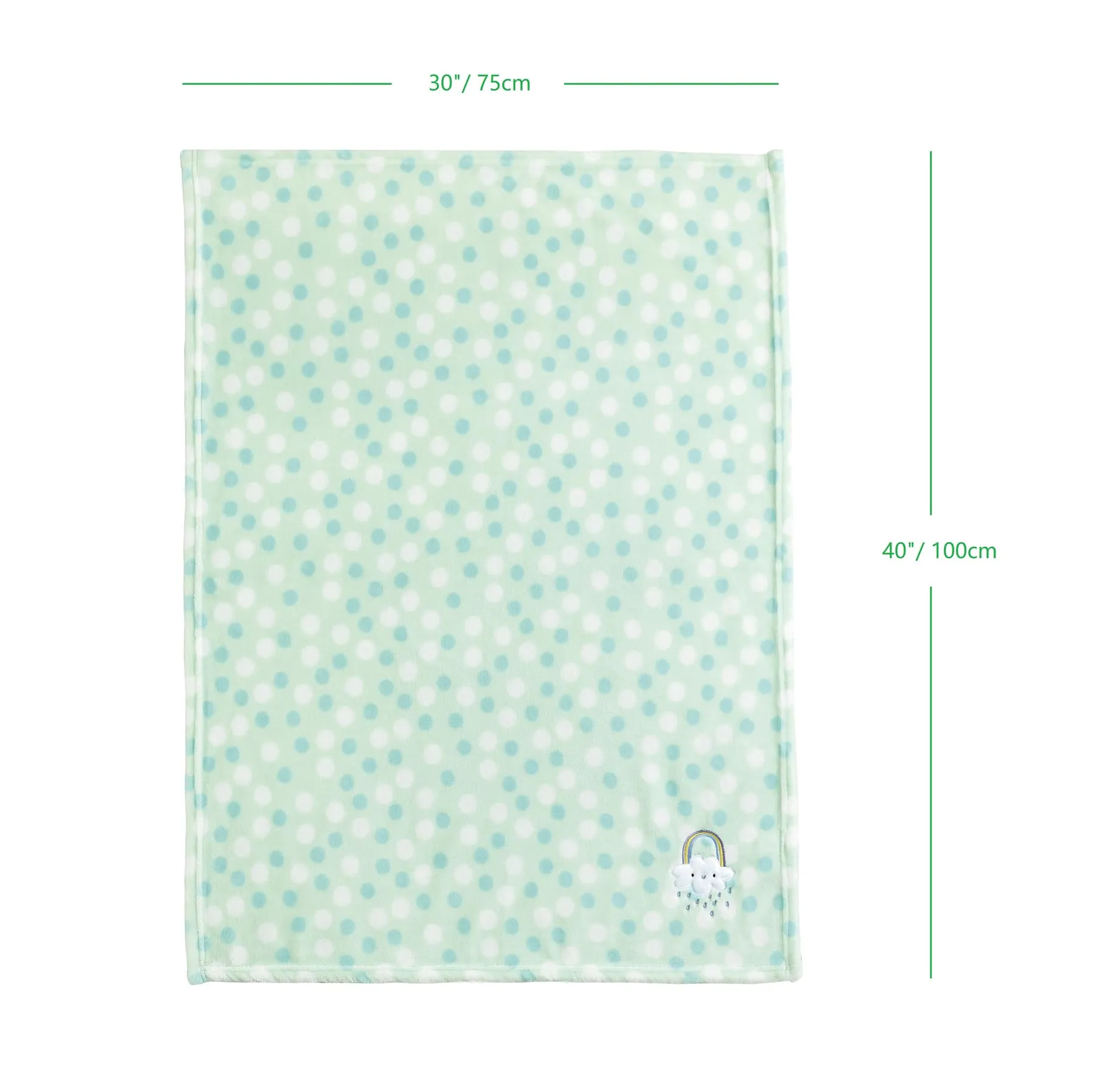CREVENT Leggero Fuzzy Fluffy Caldo Peluche Coperta Del Bambino per Neonato Unisex Culla Culla Passeggino (75cmX100cm Verde Arcobaleno) - immagine 6