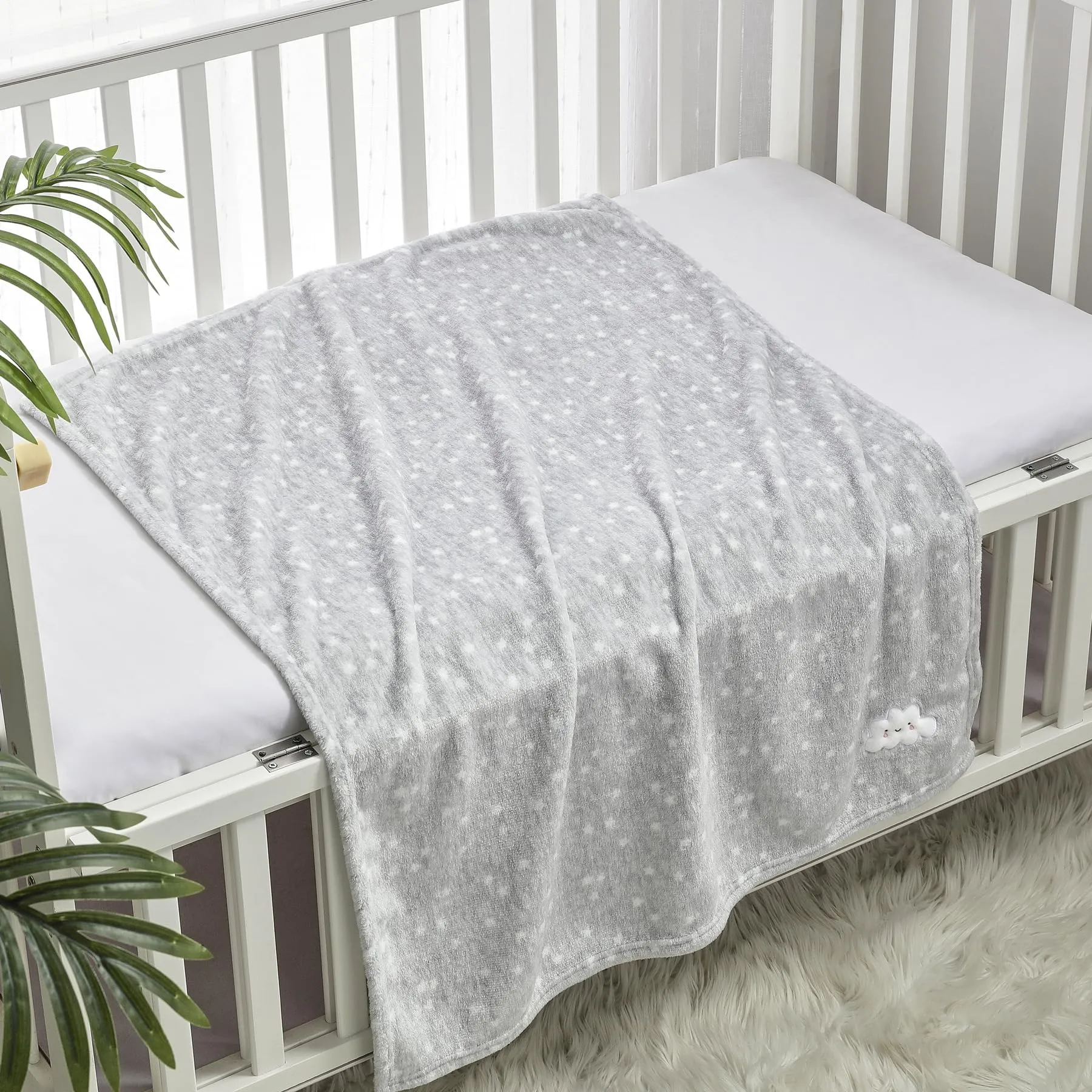 CREVENT Soft Leggero Caldo Sherpa Backing Baby Throw Coperta per Bambino Bambino Culla Culla Passeggino Regalo per Bambini (75cmX100cm Grigio Potrebbe) - immagine 3
