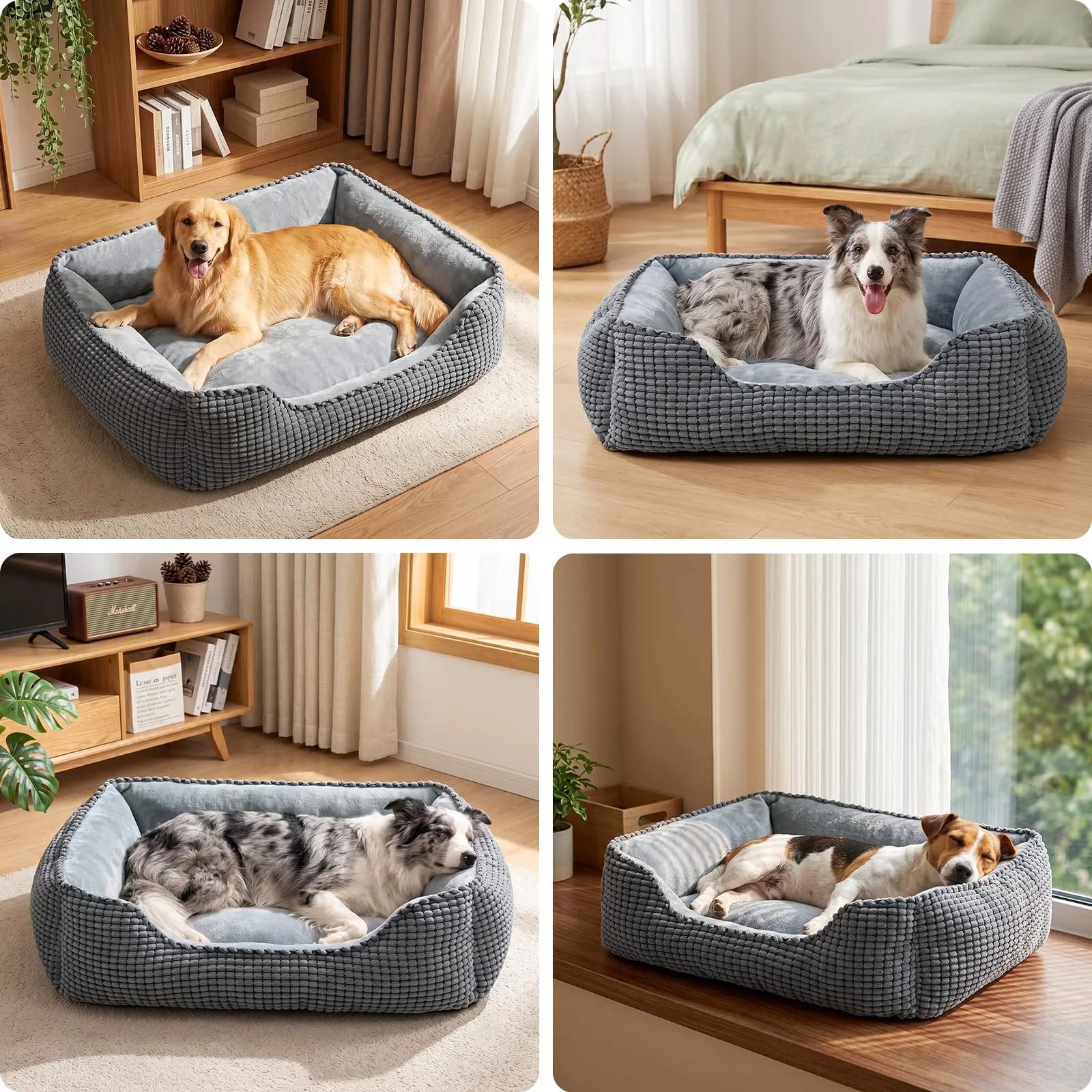 JOEJOY Cuccia Cane Interno Media, Cuccia per Cani Lavabile, 76x61x23cm - immagine 2