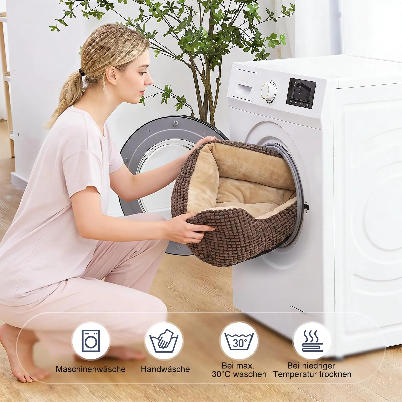 JOEJOY Cuccia Cane Interno Media, Cuccia per Cani Lavabile, 76x61x23cm - immagine 8