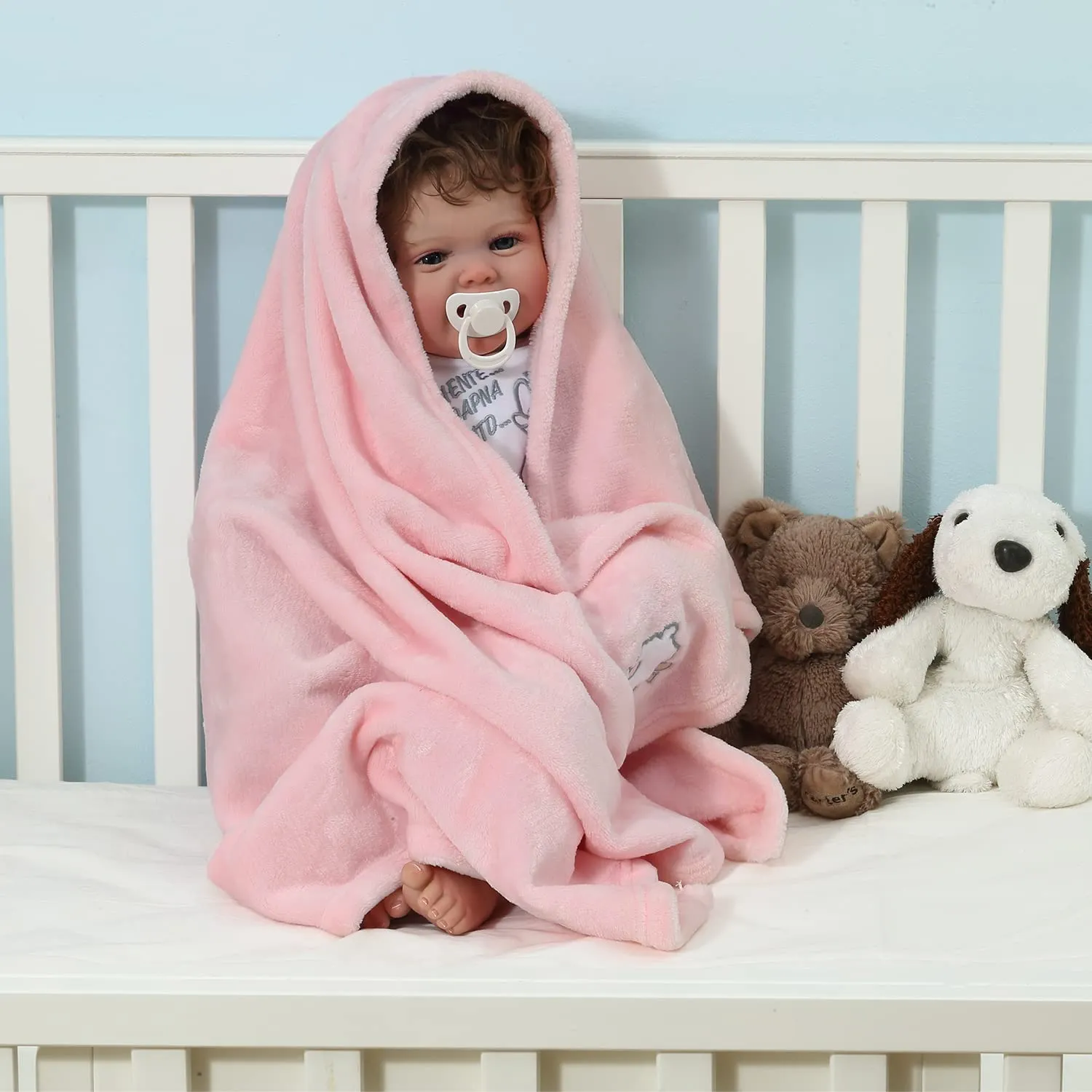CREVENT - Coperta leggera, calda, morbida e accogliente in pile, per passeggino e culla, 75cmX100cm, per il compleanno di un bambino (pecora rosa) - immagine 3