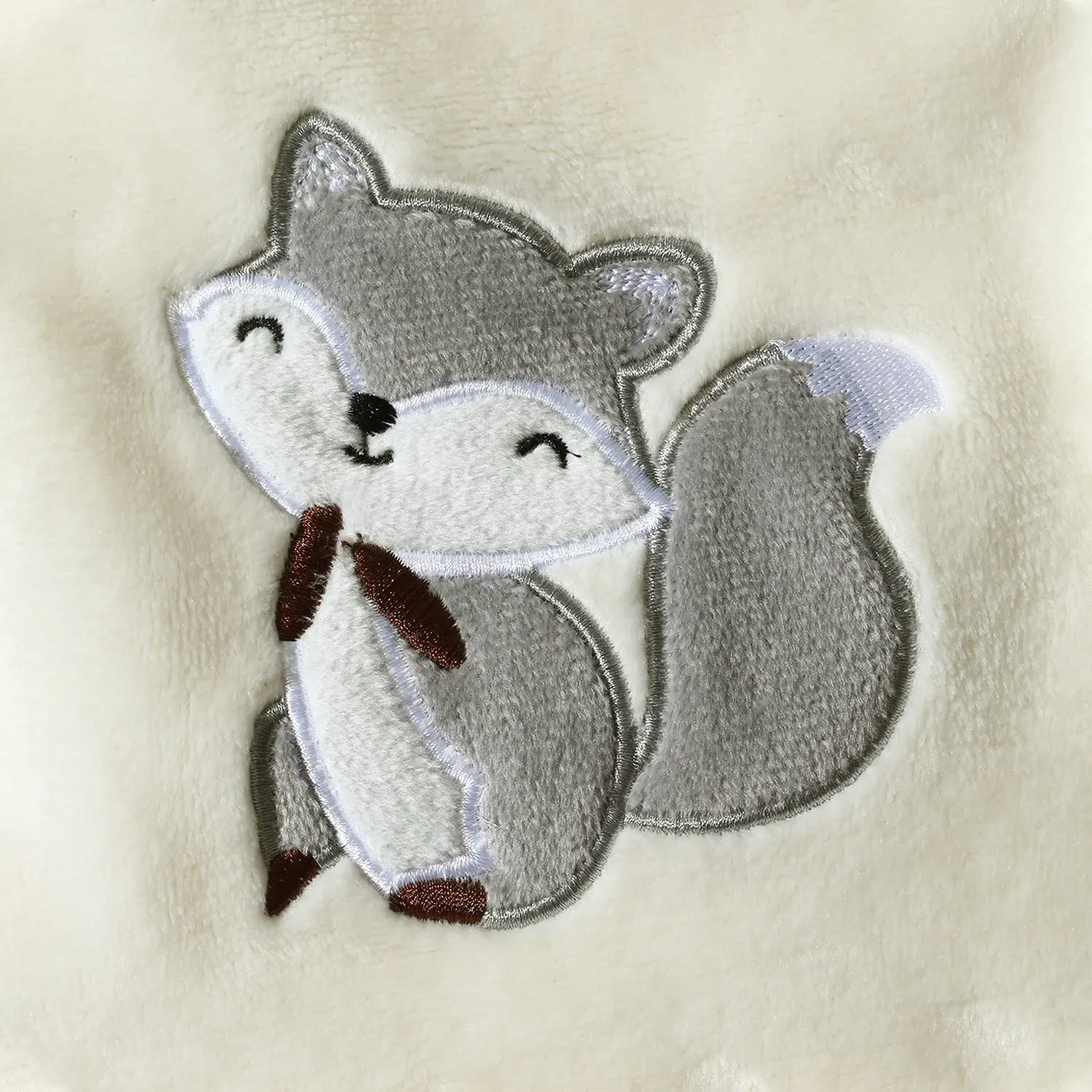 CREVENT, Copertina per bambini leggera, in caldo peluche, soffice e confortevole, per culla e passeggino, adatta come regalo di compleanno, 75cmX100cm (avorio, motivo con volpe) - immagine 4