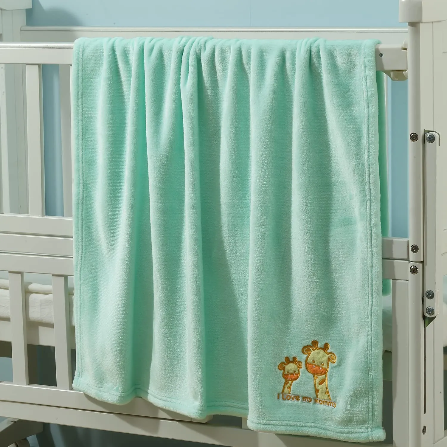 CREVENT - Coperta leggera, calda, morbida e accogliente in pile, per passeggino e culla, 75cmX100cm, per il compleanno di un bambino (giraffa verde) - immagine 6
