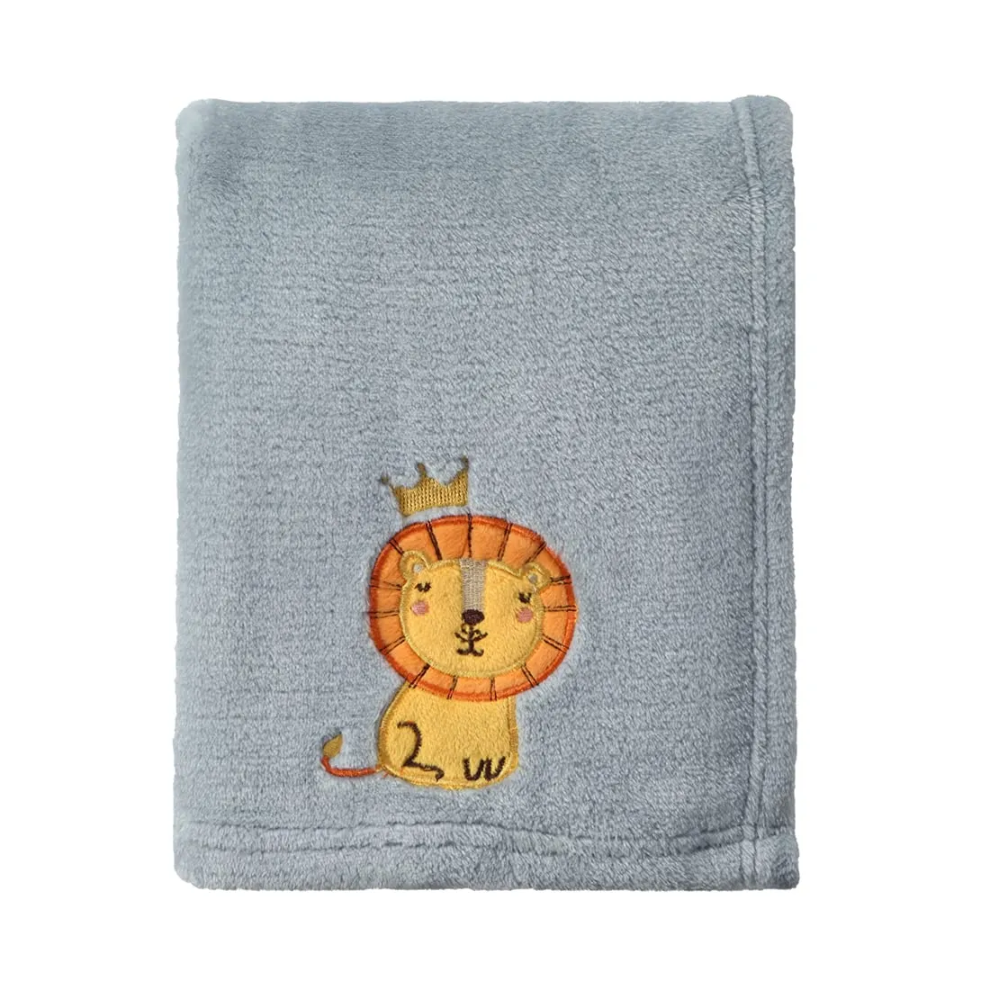 CREVENT 75cmX100cm, piccola coperta soffice e calda, per bambini e culla, passeggino (leone grigio) - immagine 1