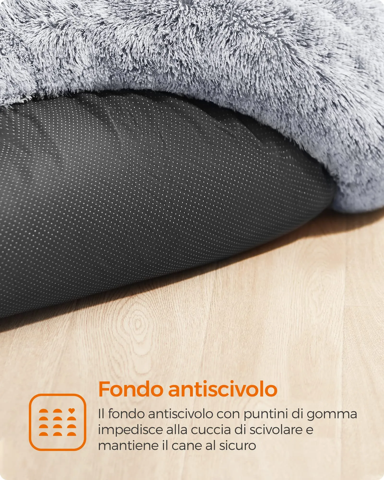 Feandrea Cuccia Cane Interno, Tappeto di Peluche, Diametro 120 cm - immagine 6