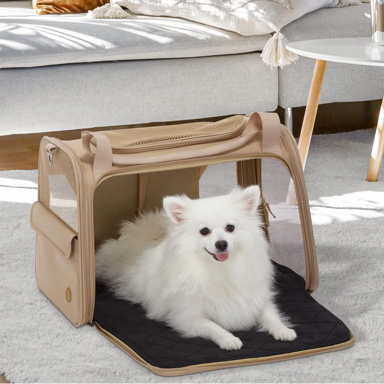 Petsfit Trasportino Grande per Gatti, Leggero per Viaggi, Trasportino per Animali Domestici per Cani Piccoli e Gatti, Trasportini per Cani con Materassino Espandibile, Trasportino per Animali - immagine 9