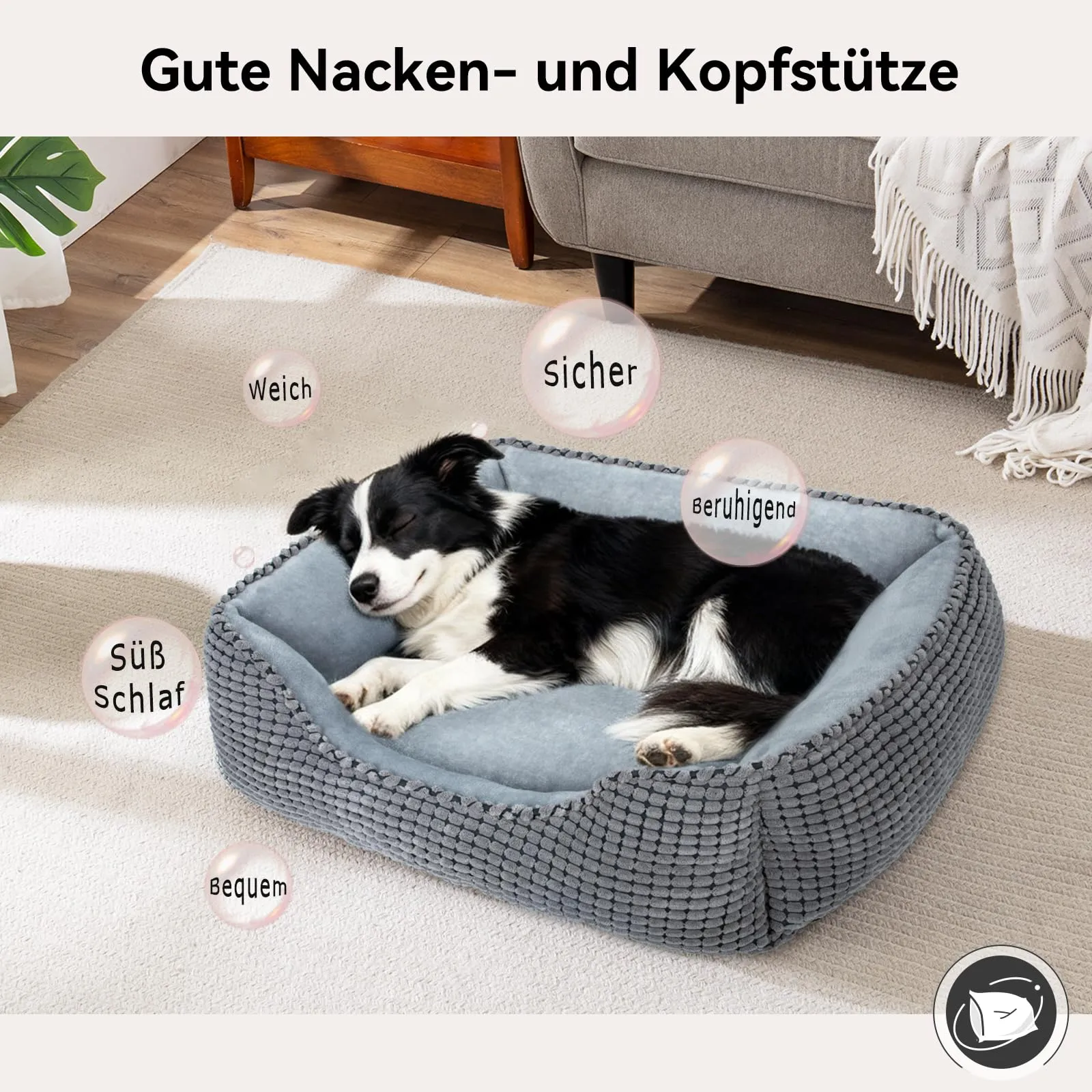 JOEJOY Cuccia Cane Interno XXL Grande, Cuccia per Cani Lavabile, 106x80x23cm - immagine 6