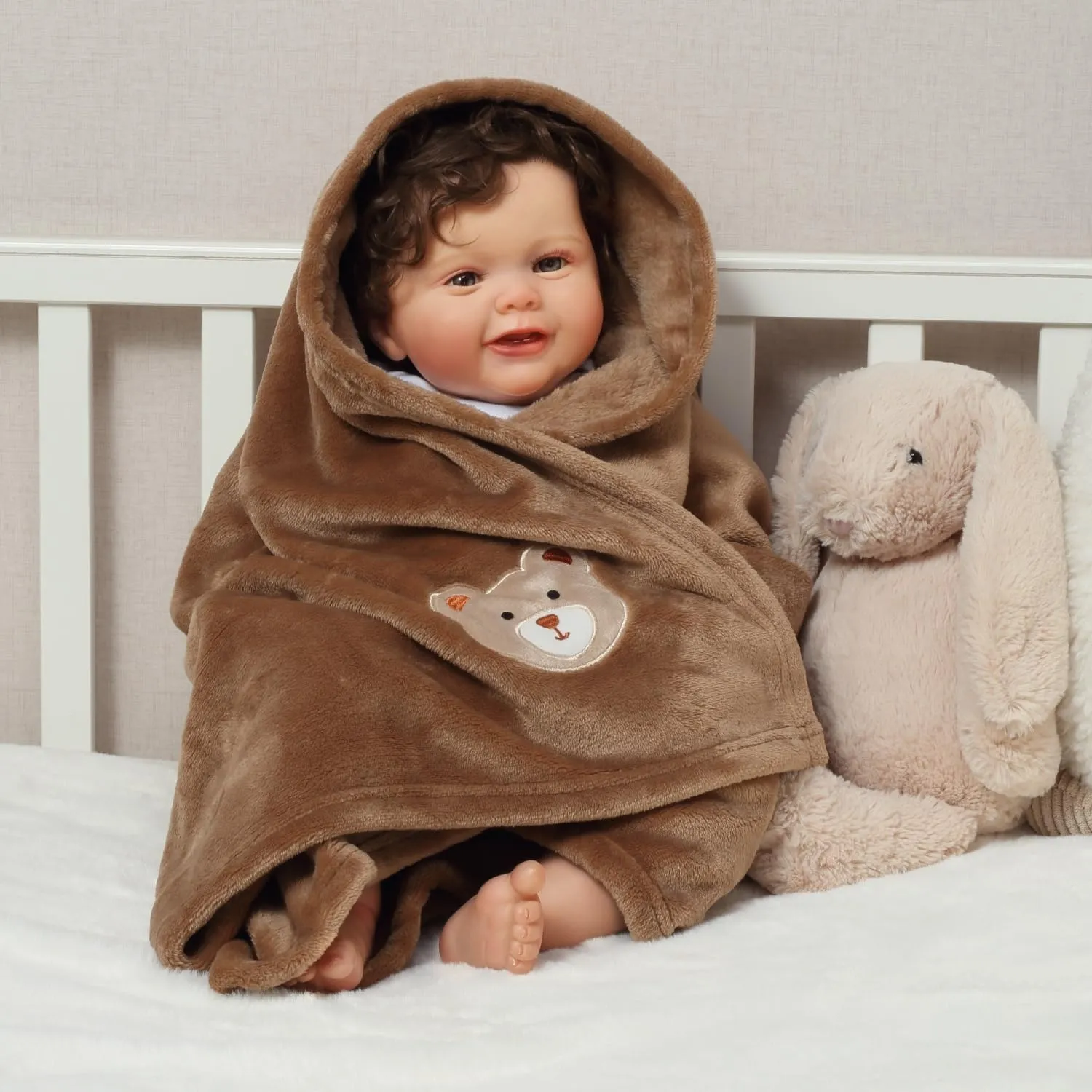 CREVENT 75cm X 100cm, Copertina Bambino, Simpatica e Accogliente Coperta per Bambini, Biancheria da Letto per Bambini, Passeggino, Doccia, Compleanno, Regalo per l'Orso - immagine 5