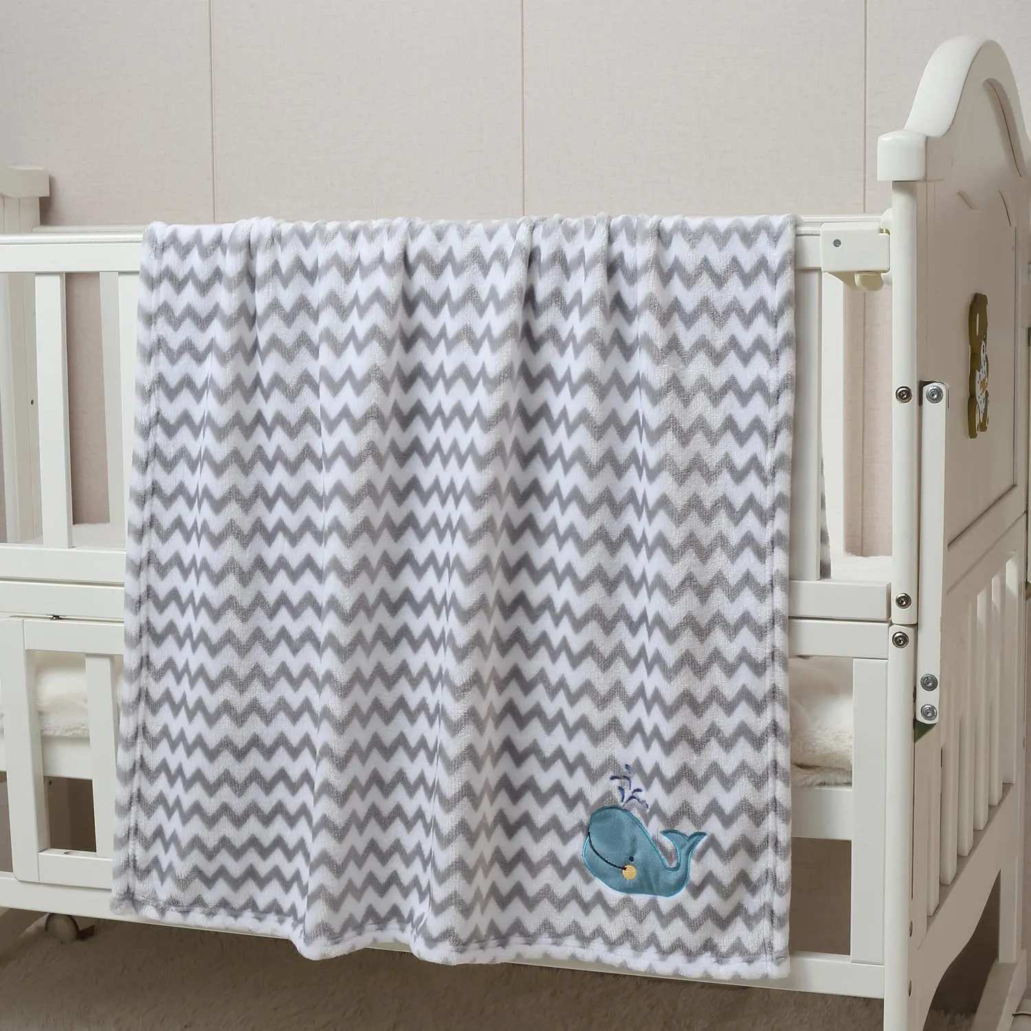 CREVENT 75cmX100cm Carino Cozy Fluffy Caldo Coperta Del Bambino per Ragazze Ragazzi Infantili Biancheria Da Letto Culla Passeggino, Baby Shower Compleanno Regalo Del Neonato - Balena - immagine 2