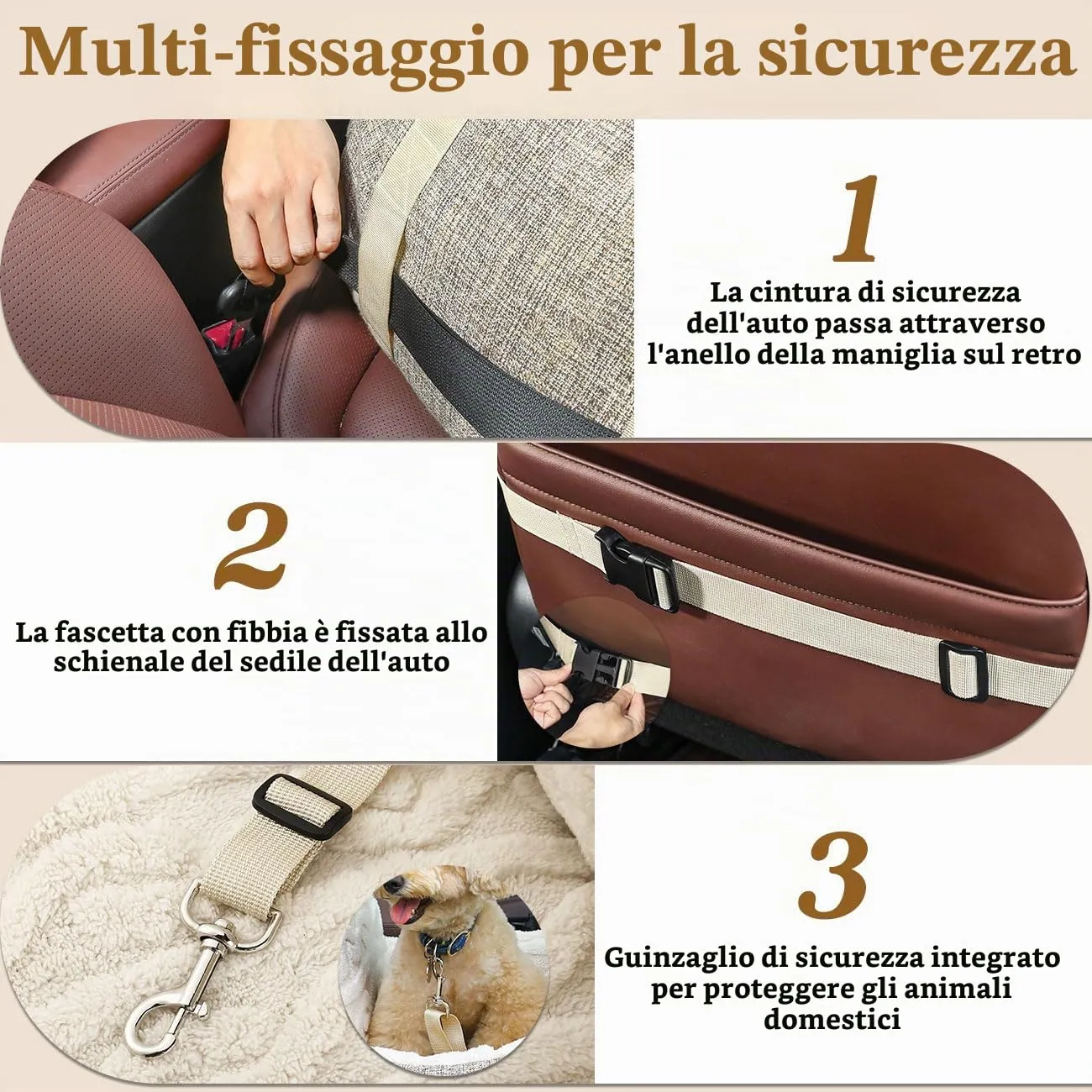 Pawaboo Seggiolino Auto per Cani di Piccola e Media Taglia, Fino a 25Lb - immagine 3