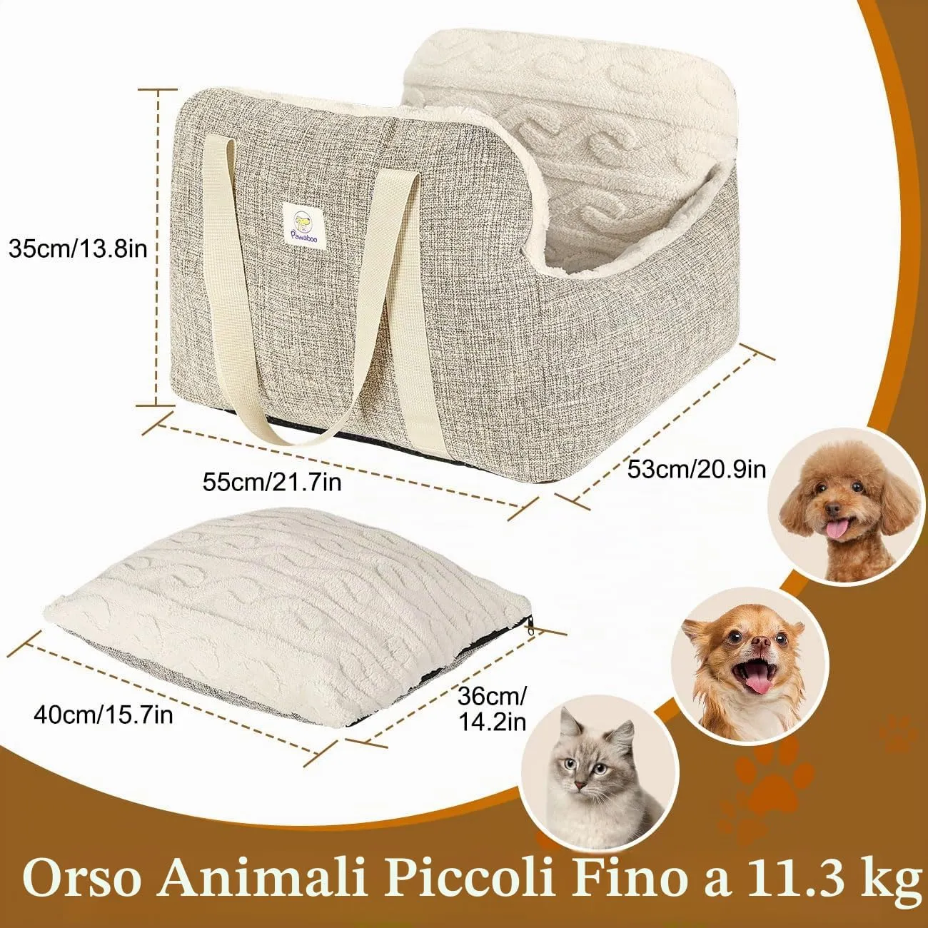 Pawaboo Seggiolino Auto per Cani di Piccola e Media Taglia, Fino a 25Lb - immagine 5