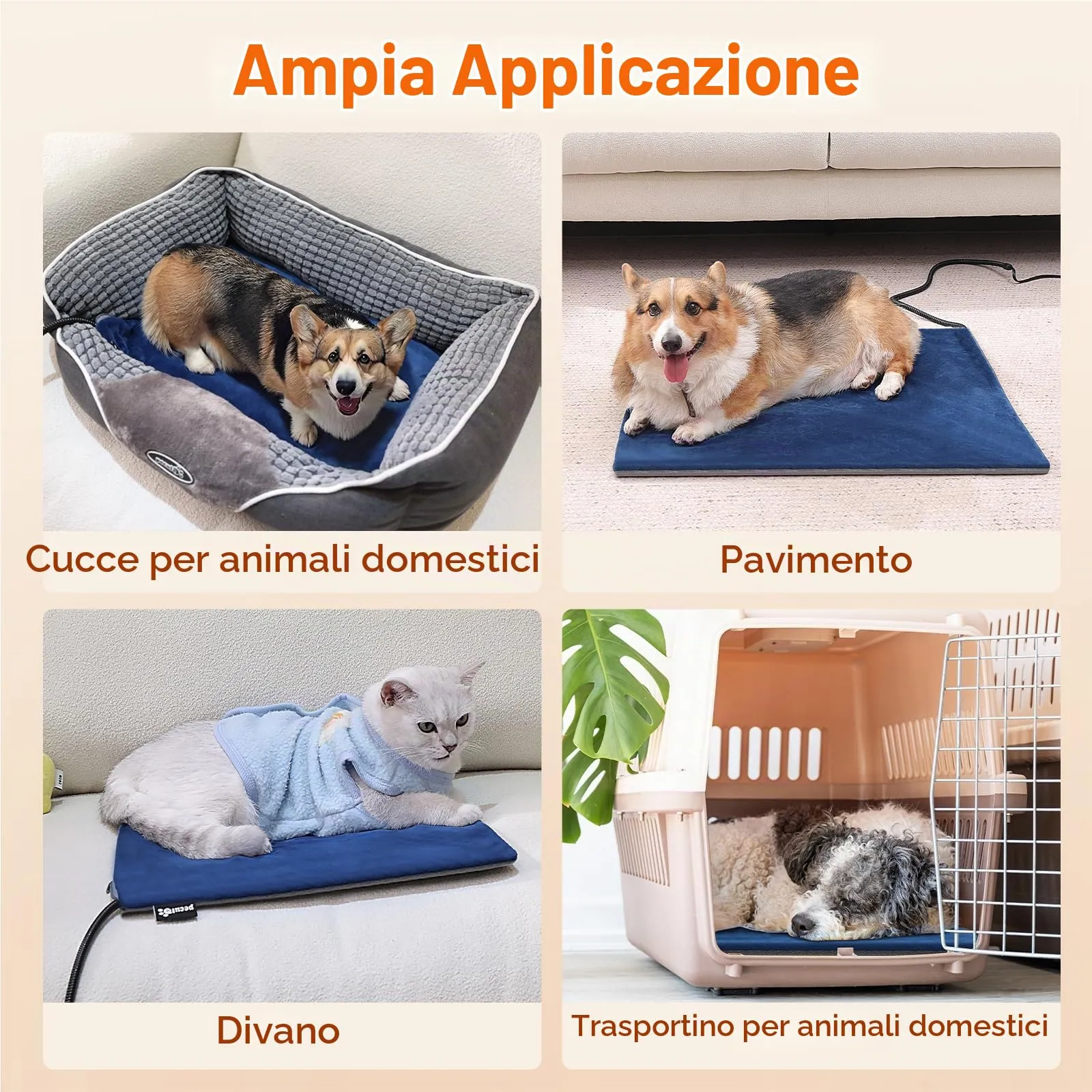 Pecute Tappetino Riscaldante per Cani e Gatti, Tappeti Riscaldanti per Cane - immagine 7