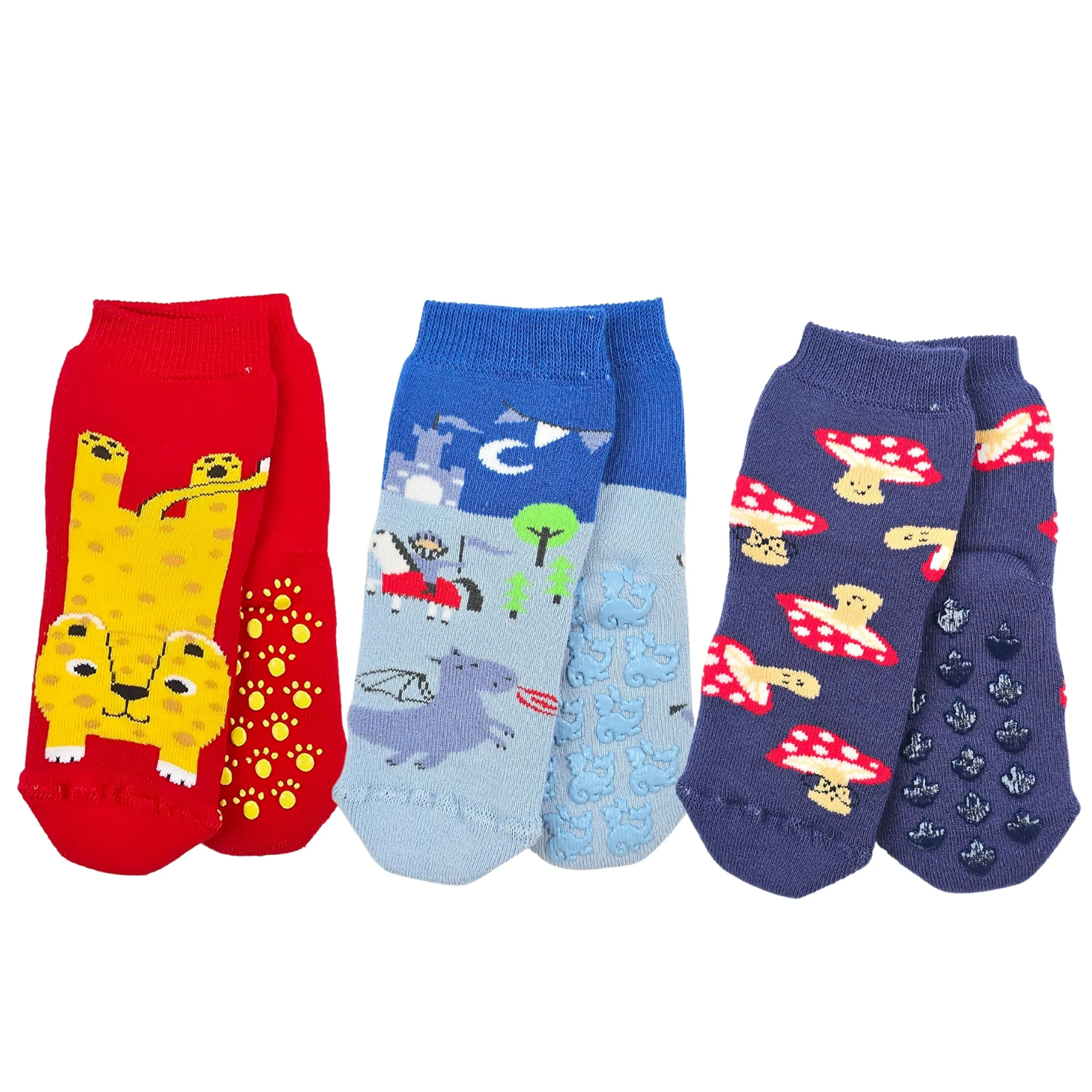 LEON D'ORO Calzini Antiscivolo Bambino Cotone 3 Paia Calze Neonato 0-18 mesi Made in Italy (IT, Età, 6 mesi, 12 mesi, BY.ASS4 3 paia) - immagine 1