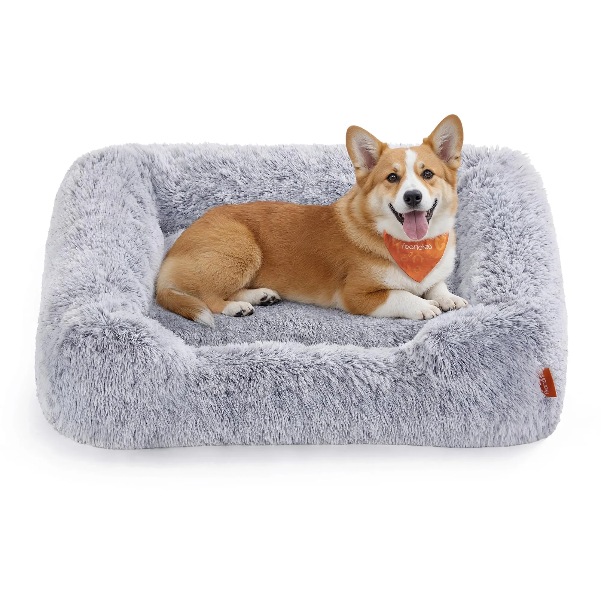 Feandrea Cuccia per Cani, Divano per Cani Medio, 91 x 68 x 18 cm, Cuscino per Animali, Imbottitura Morbida Bordi Rialzati, Sfoderabile e Lavabile, Antiscivolo, Grigio Ombré PGW272G01 - immagine 1