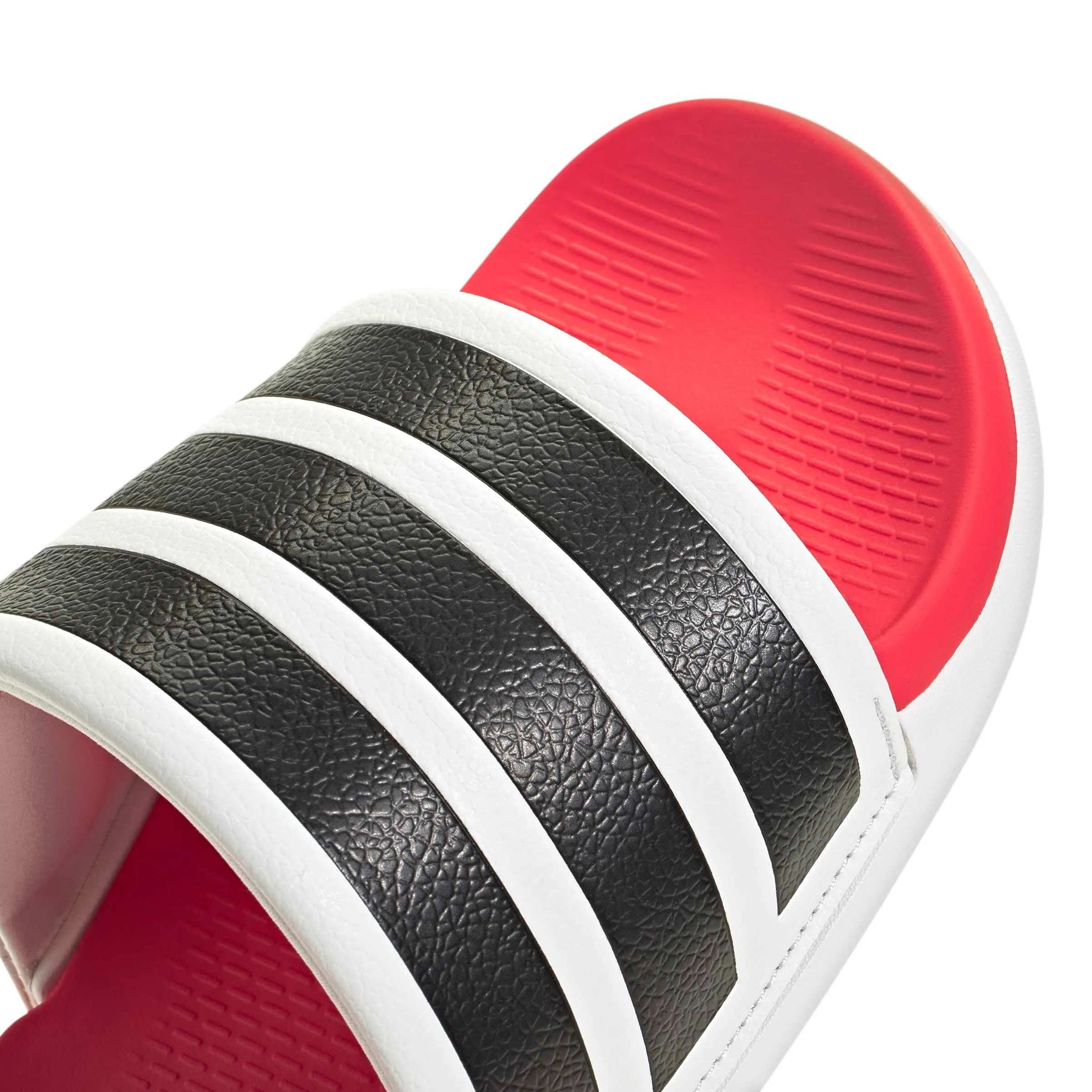 adidas Unisex - Adulto Adilette Comfort 2.0 Slides Sandal, Crystal White/Core Black/Lucid Red, 40.5 EU - immagine 6