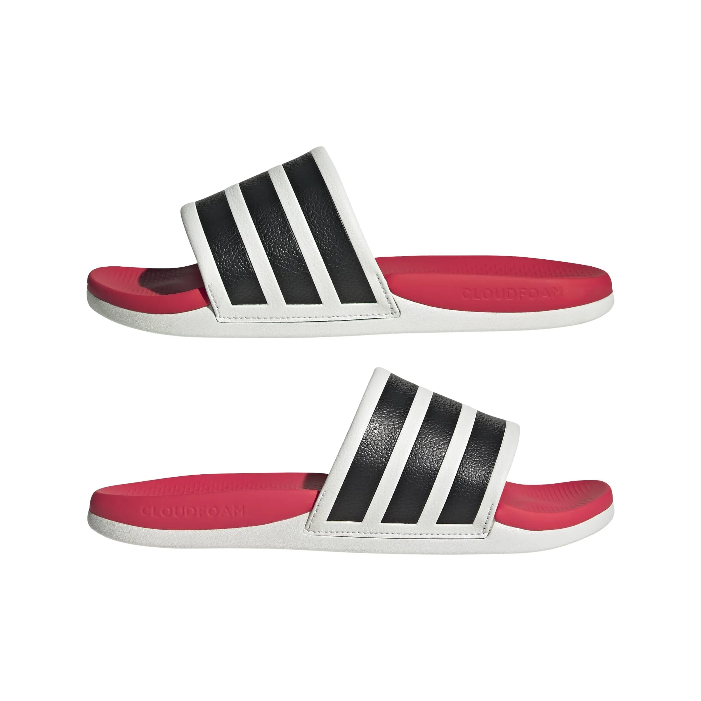 adidas Unisex - Adulto Adilette Comfort 2.0 Slides Sandal, Crystal White/Core Black/Lucid Red, 39 EU - immagine 8