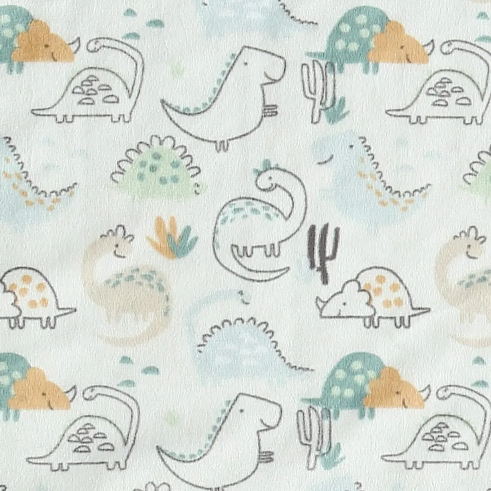 CREVENT 2 copertine da 75 cm x 100 cm, simpatiche, soffici, calde, per bambini, culla, passeggino, colore: grigio nuvola + dinosauro di visone - immagine 6