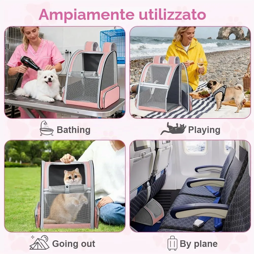 Alaoo Zaino per Gatti Cani, Zaino Portatile per Animali Domestici Upgrade - immagine 7