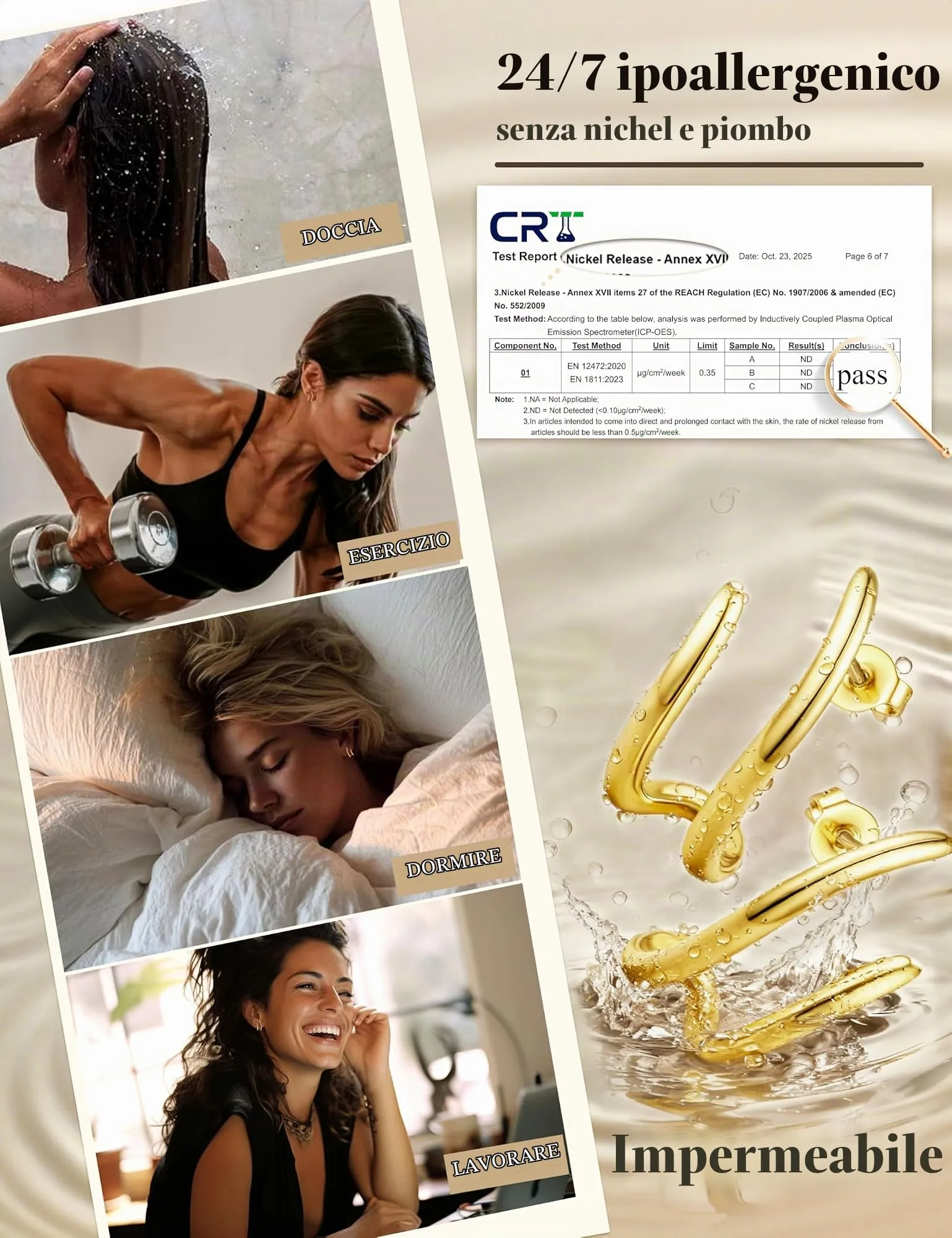 Diamday Orecchini Donna, Orecchini Cerchio, Agli in argento 925 - immagine 3