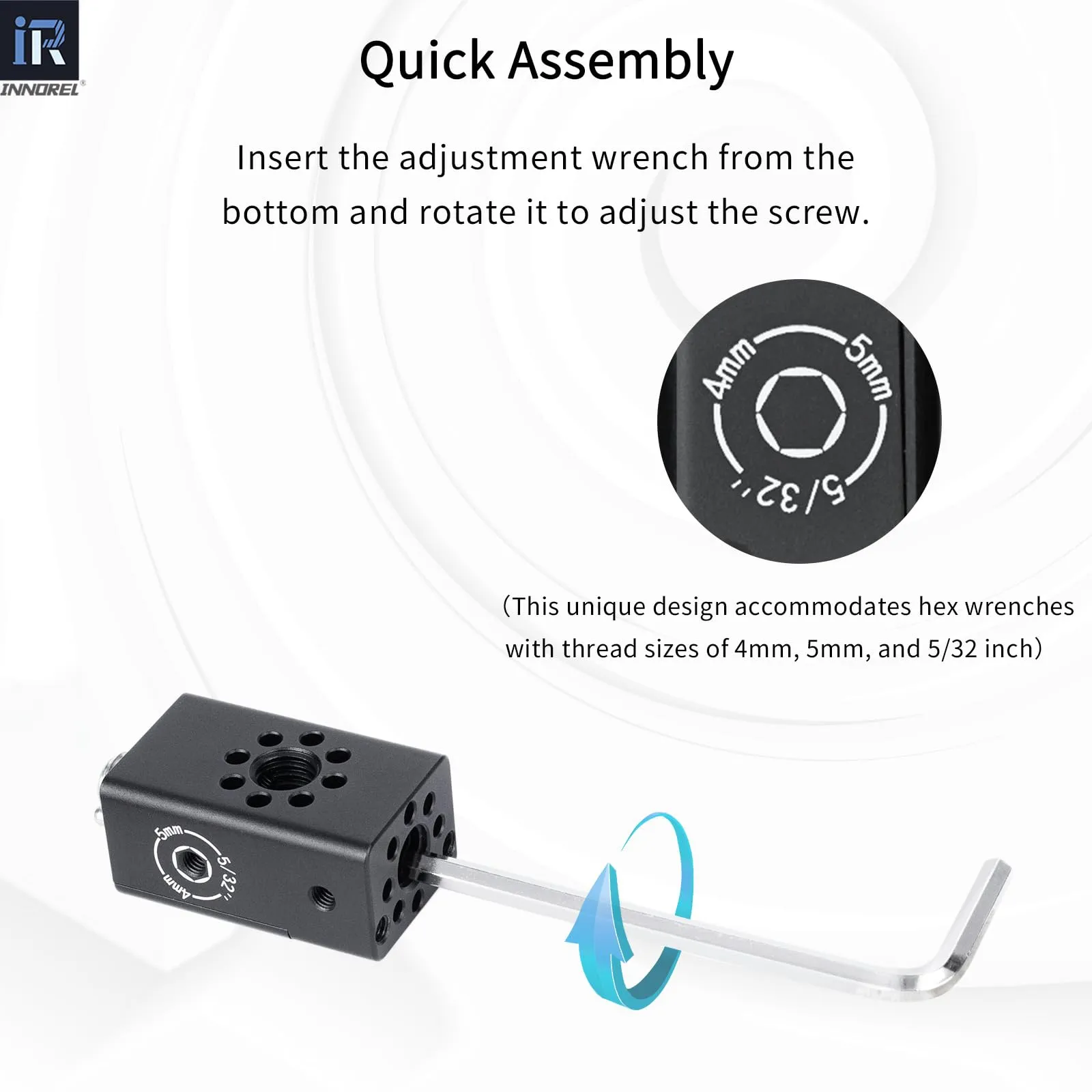 INNOREL CB1 Maniglia multifunzione in lega di alluminio CNC per videocamera,con fori di posizionamento Arri da 3/8" per telai di gabbie per videocamere, attrezzature video fai da te - immagine 4