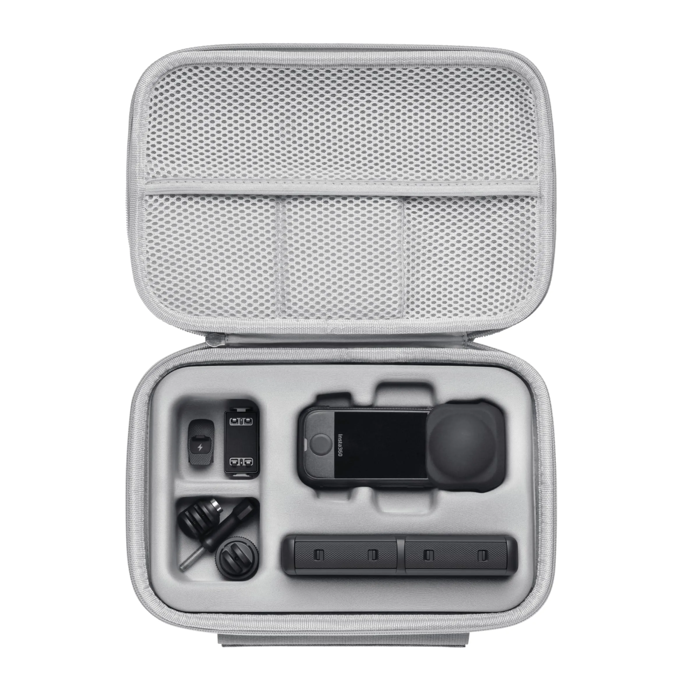 Insta360 X4 Air Carry Case custodia rigida portatile per action cam con spazio accessori e cinghia selfie stick Grey CINSBAFT - immagine 3