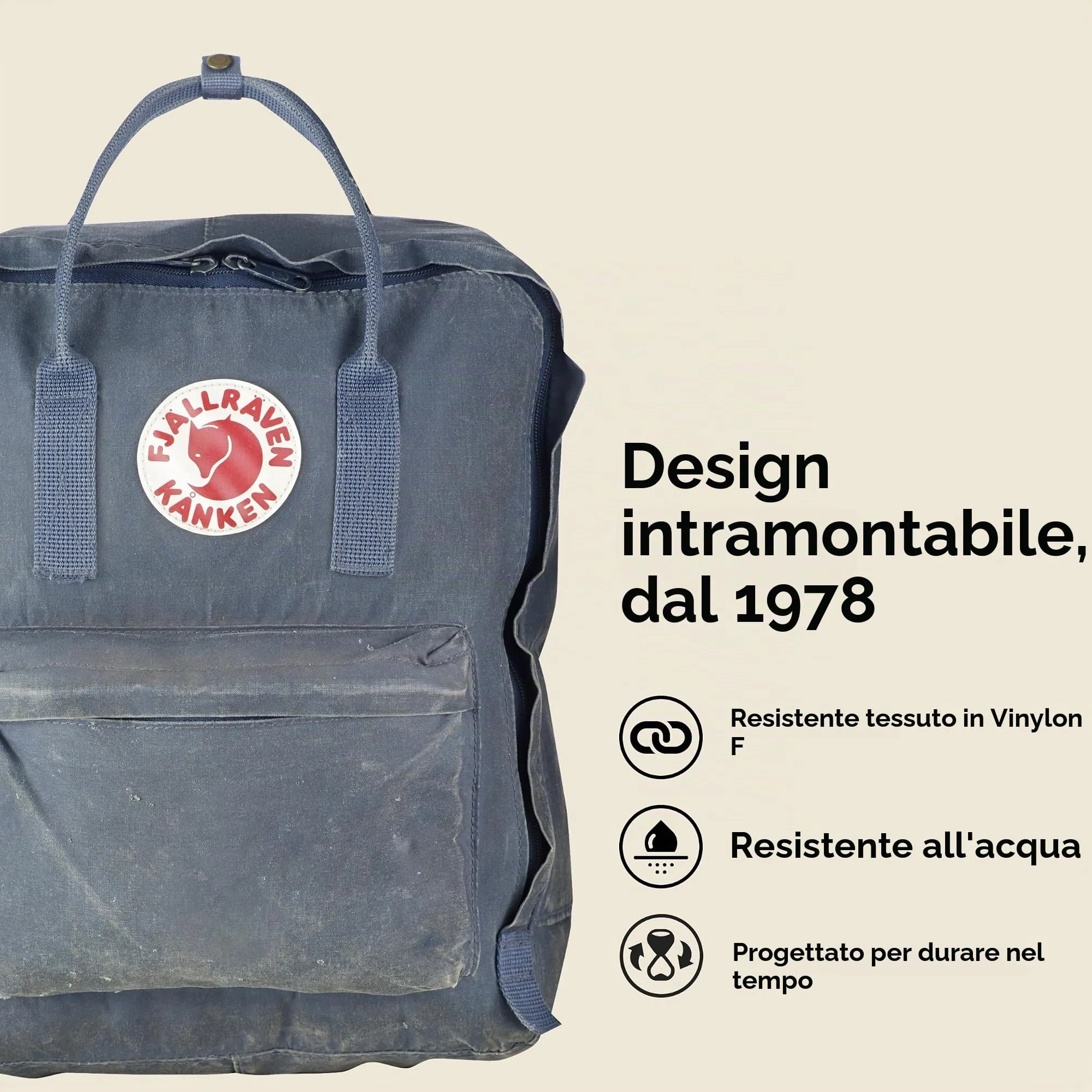 Fjällräven Kånken - Zaino unisex, colore: Nero - immagine 5