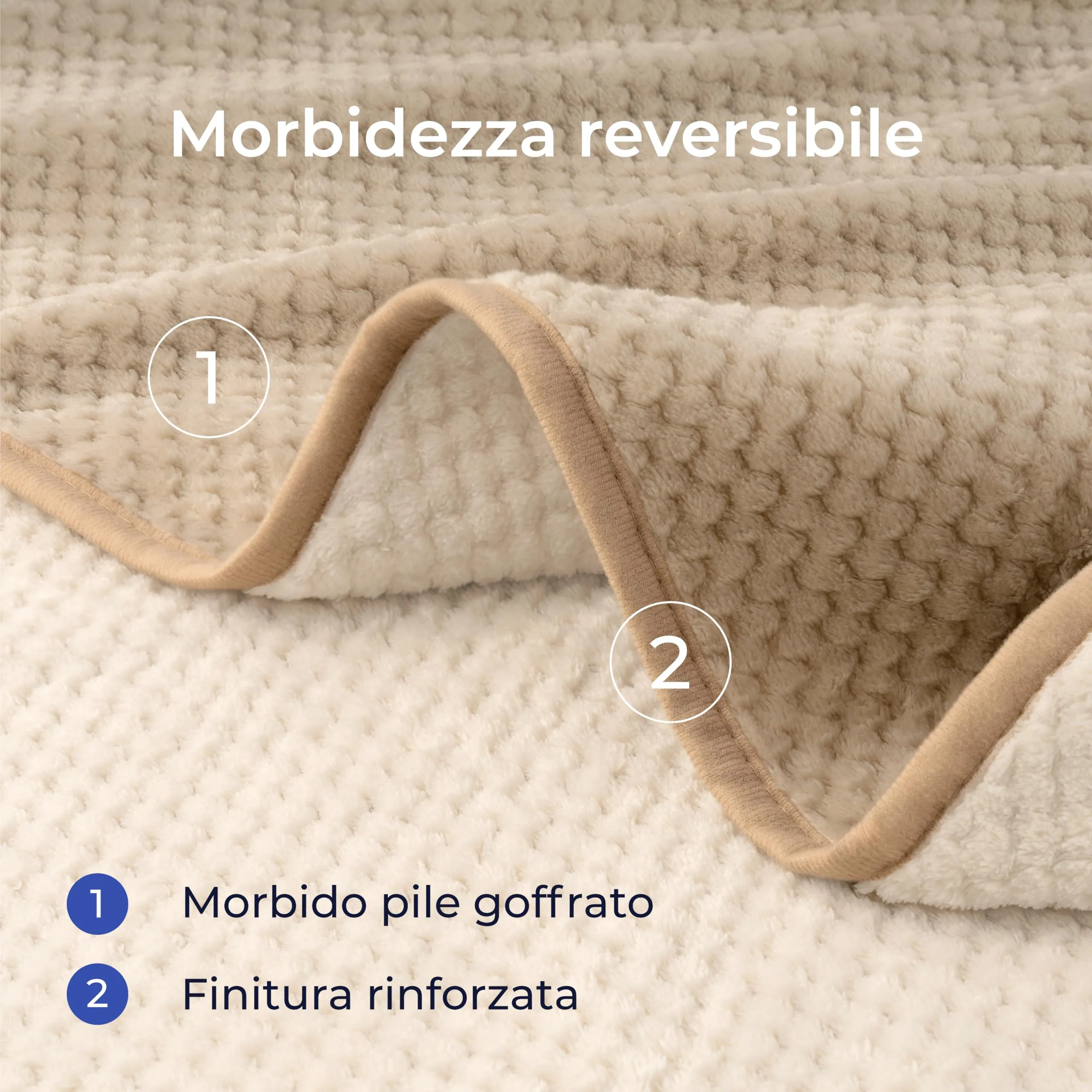 Dreamzie Coperta Impermeabile per Cani 63x88cm - Copridivano Impermeabile per Animali - Reversibile e Lavabile in Lavatrice in Pile Sherpa per Letto o Divano - Beige - immagine 3