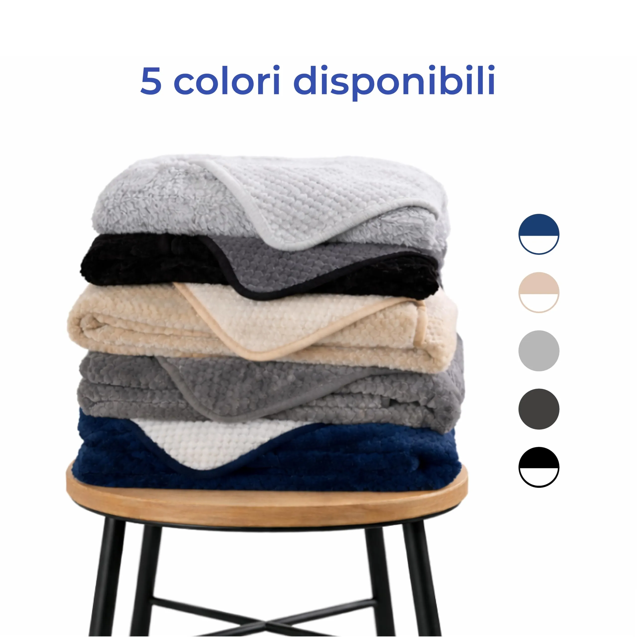 Dreamzie Coperta Impermeabile per Cani 80x100cm - Copridivano Impermeabile per Animali - Reversibile e Lavabile in Lavatrice in Pile Sherpa per Letto o Divano - Blu navy - immagine 7