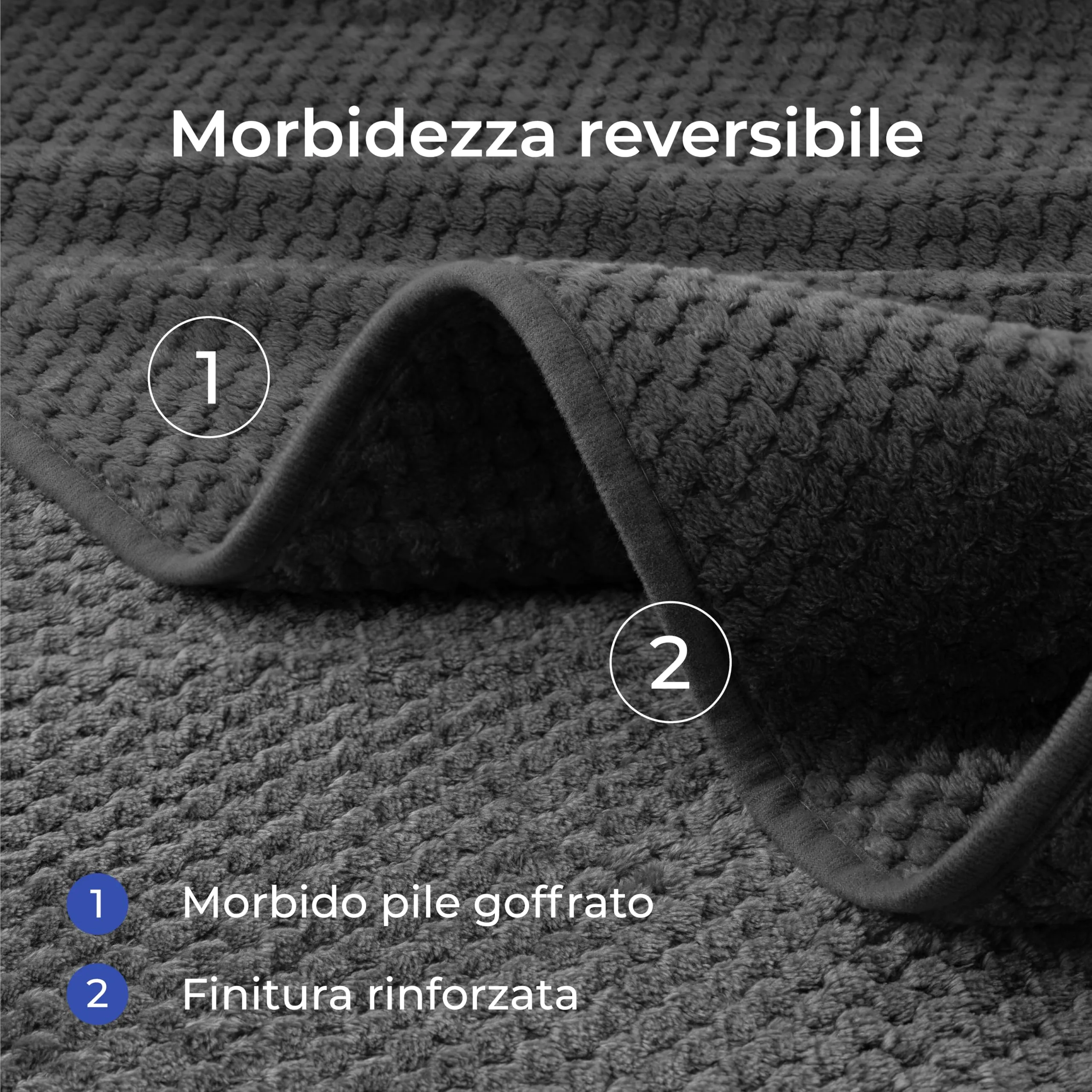 Dreamzie Coperta Impermeabile per Cani 100x120cm - Copridivano Impermeabile per Animali - Reversibile e Lavabile in Lavatrice in Pile Sherpa per Letto o Divano - Grigio scuro - immagine 3