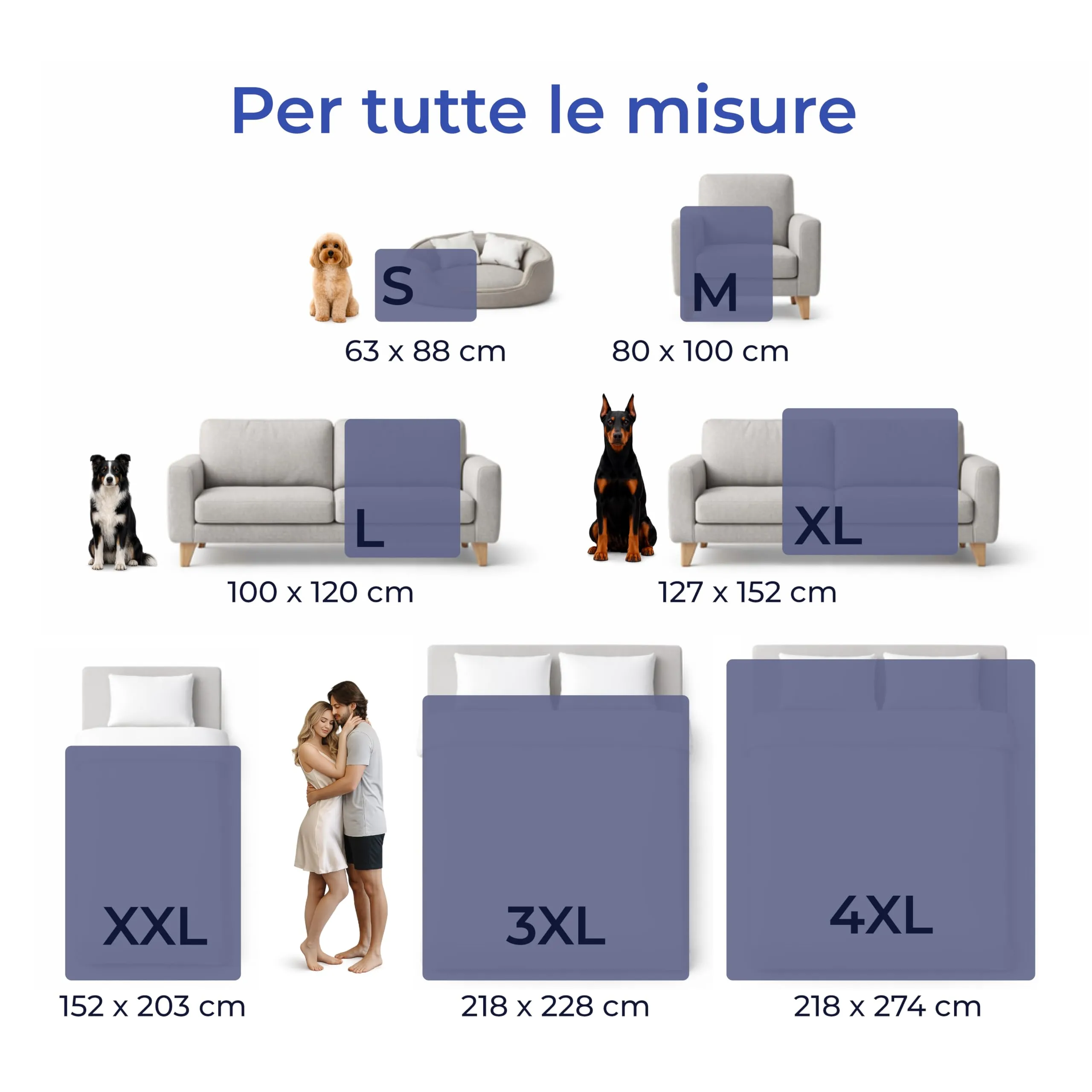 Dreamzie Coperta Impermeabile per Cani 100x120cm - Copridivano Impermeabile per Animali - Reversibile e Lavabile in Lavatrice in Pile Sherpa per Letto o Divano - Blu navy - immagine 5