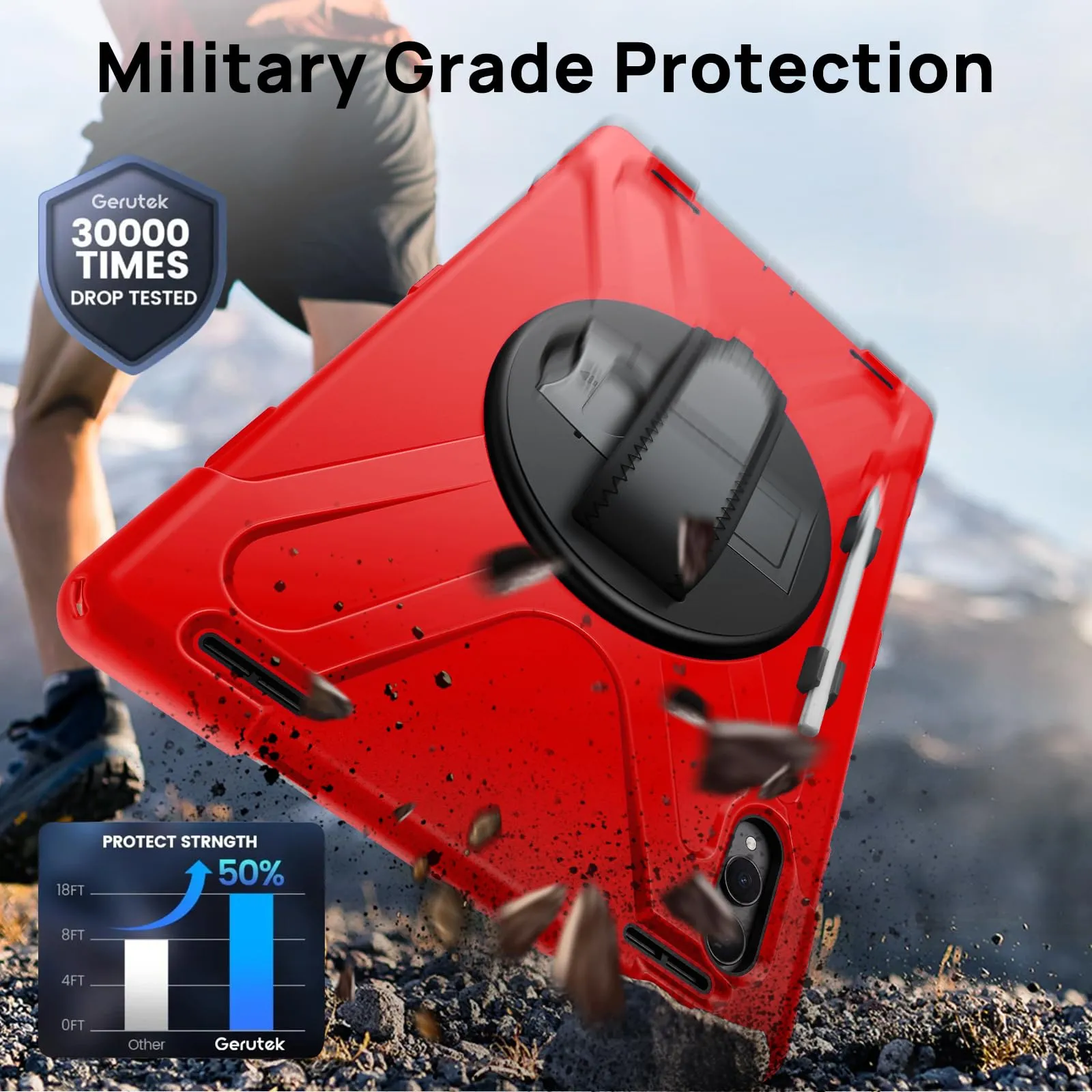 Gerutek Cover per Samsung Galaxy Tab S12 Ultra/ S11 Ultra 14.6'', Rosso - immagine 4
